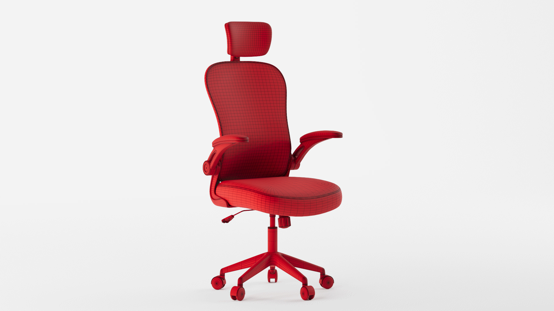 Ergonomic Mesh Office Chair with Headrest 3D model_12