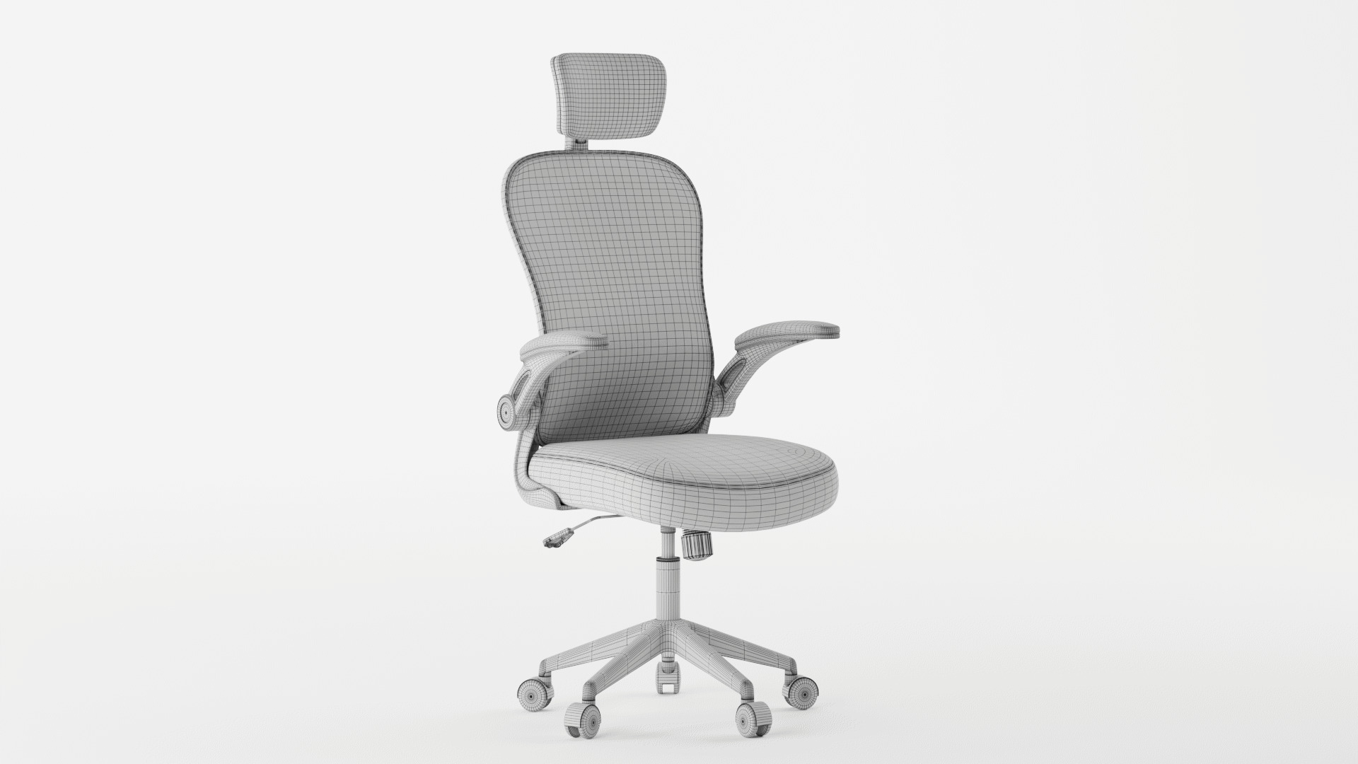 Ergonomic Mesh Office Chair with Headrest 3D model_11