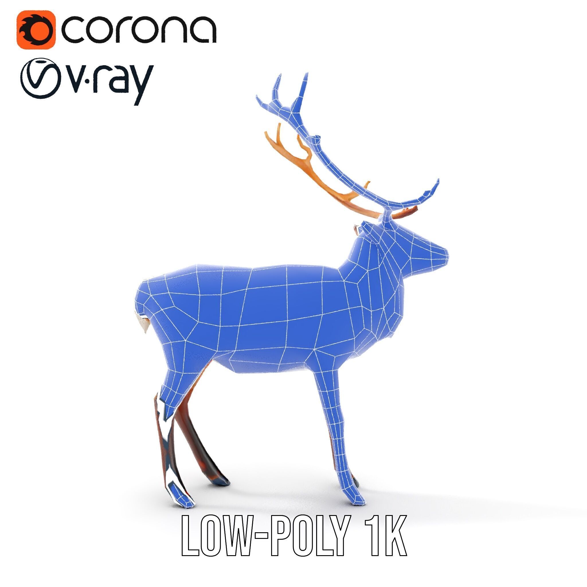 Elegant Reindeer Model Pack for D Environments Low-poly 3D model_25