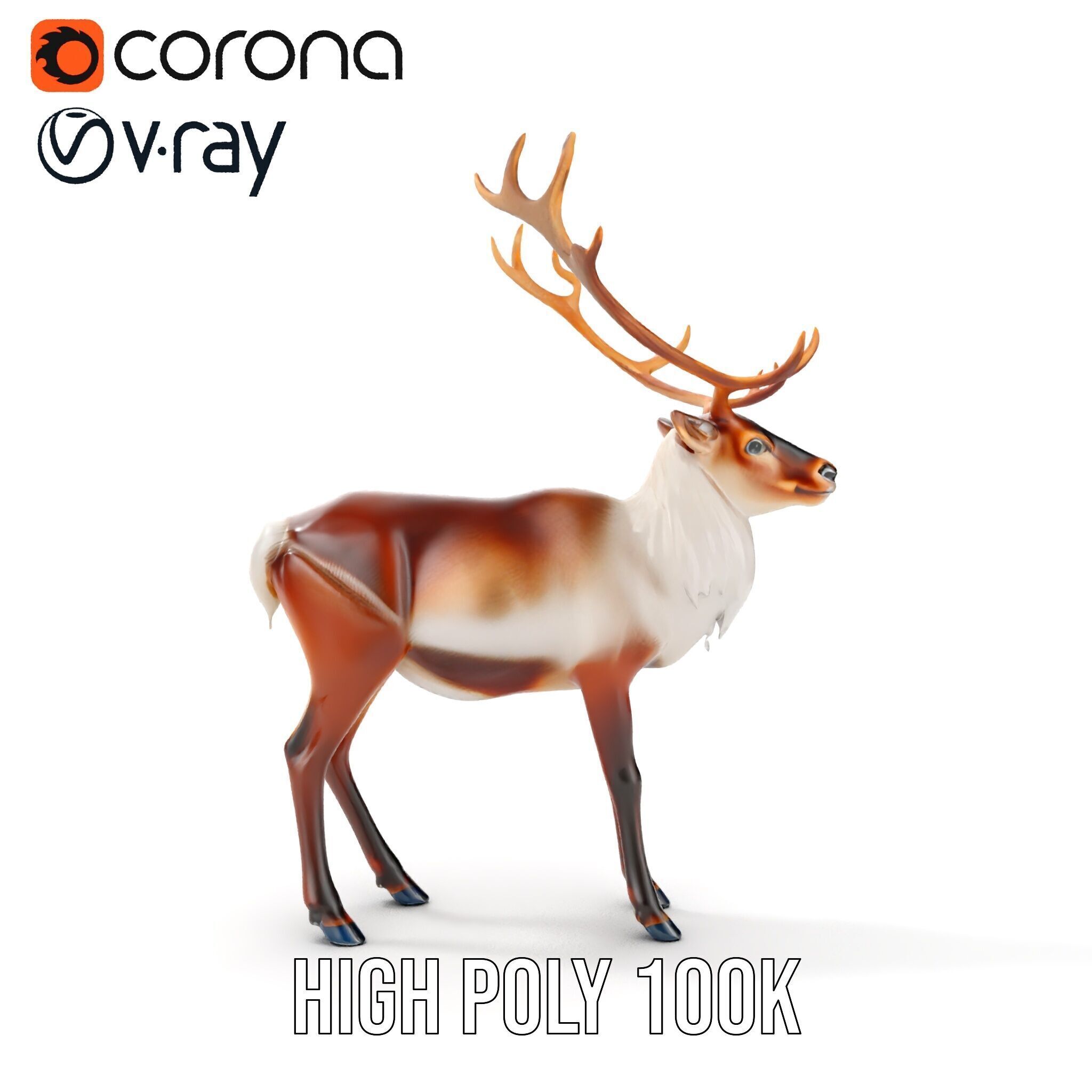 Elegant Reindeer Model Pack for D Environments Low-poly 3D model_36