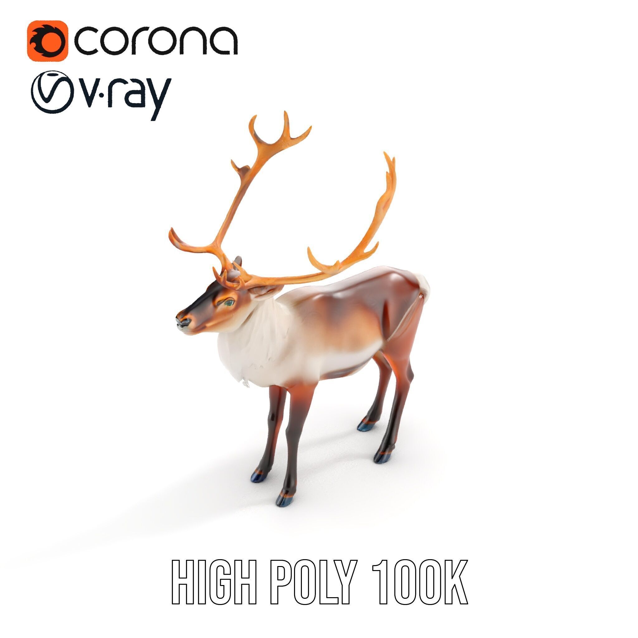Elegant Reindeer Model Pack for D Environments Low-poly 3D model_23
