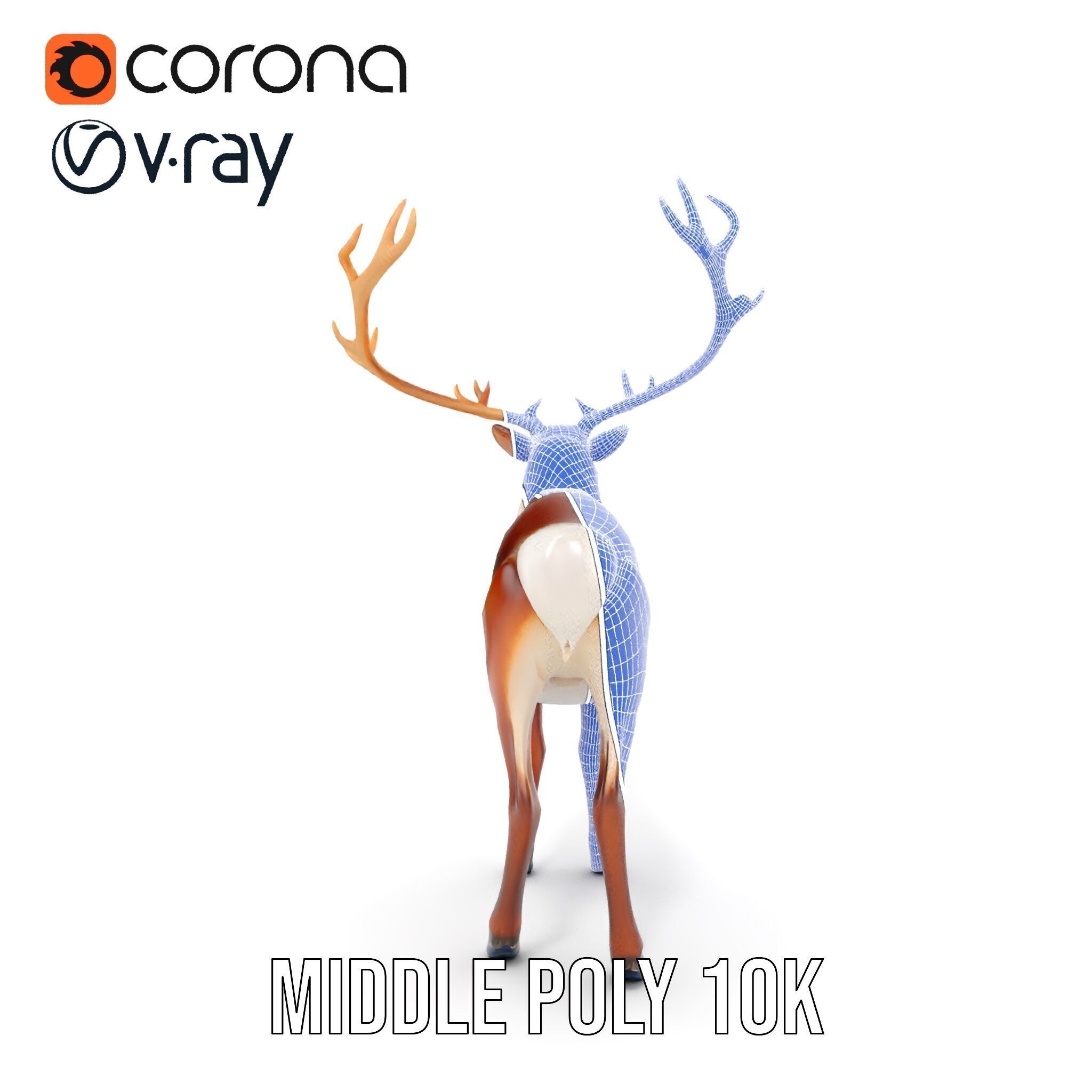 Elegant Reindeer Model Pack for D Environments Low-poly 3D model_32