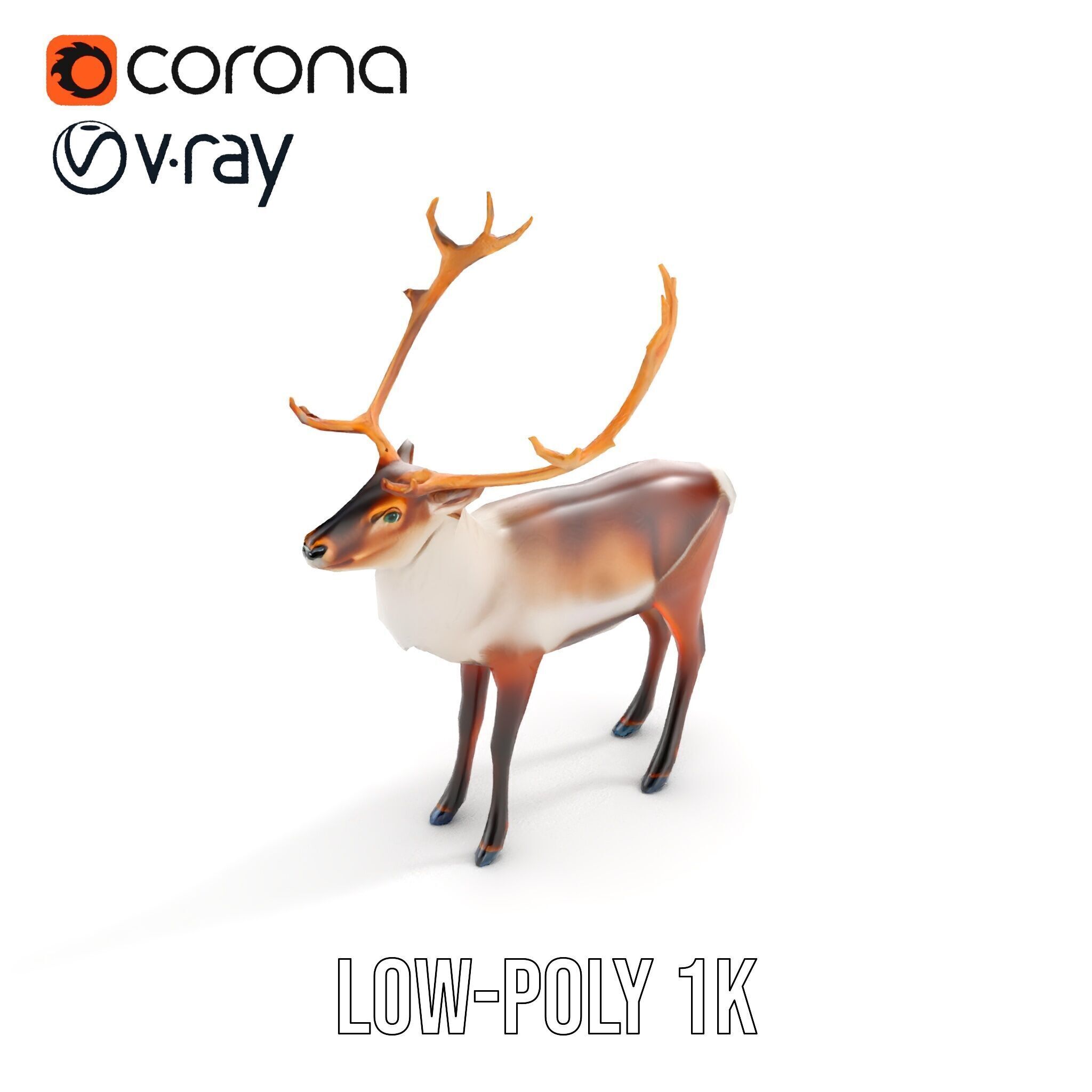 Elegant Reindeer Model Pack for D Environments Low-poly 3D model_27