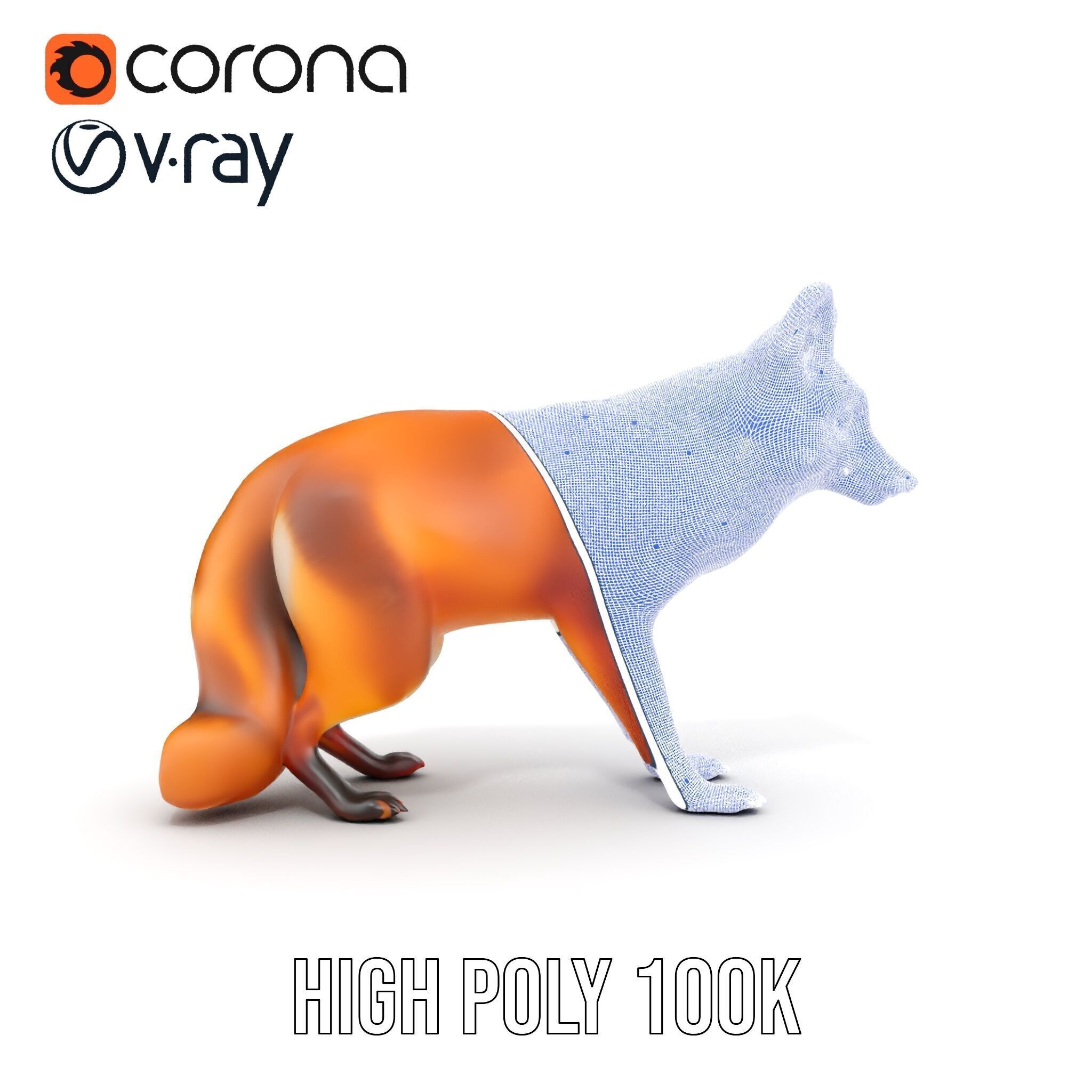 Realistic Fox Model Pack for D Rendering and Games Low-poly 3D model_36