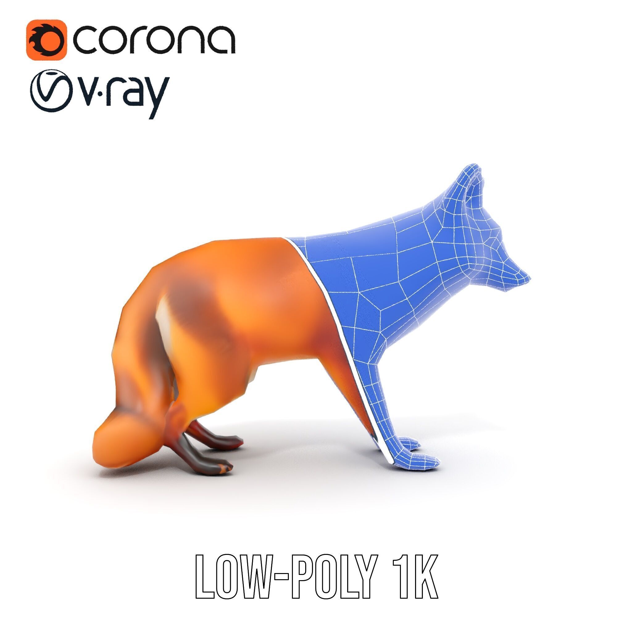 Realistic Fox Model Pack for D Rendering and Games Low-poly 3D model_31