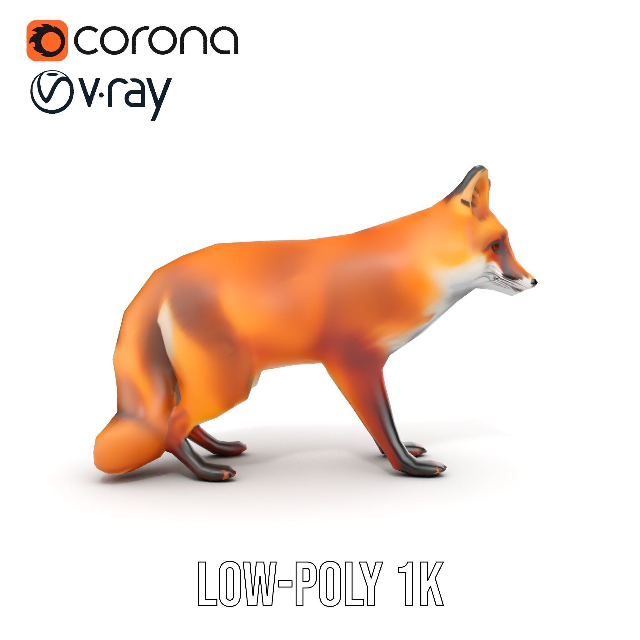 Realistic Fox Model Pack for D Rendering and Games Low-poly 3D model_13