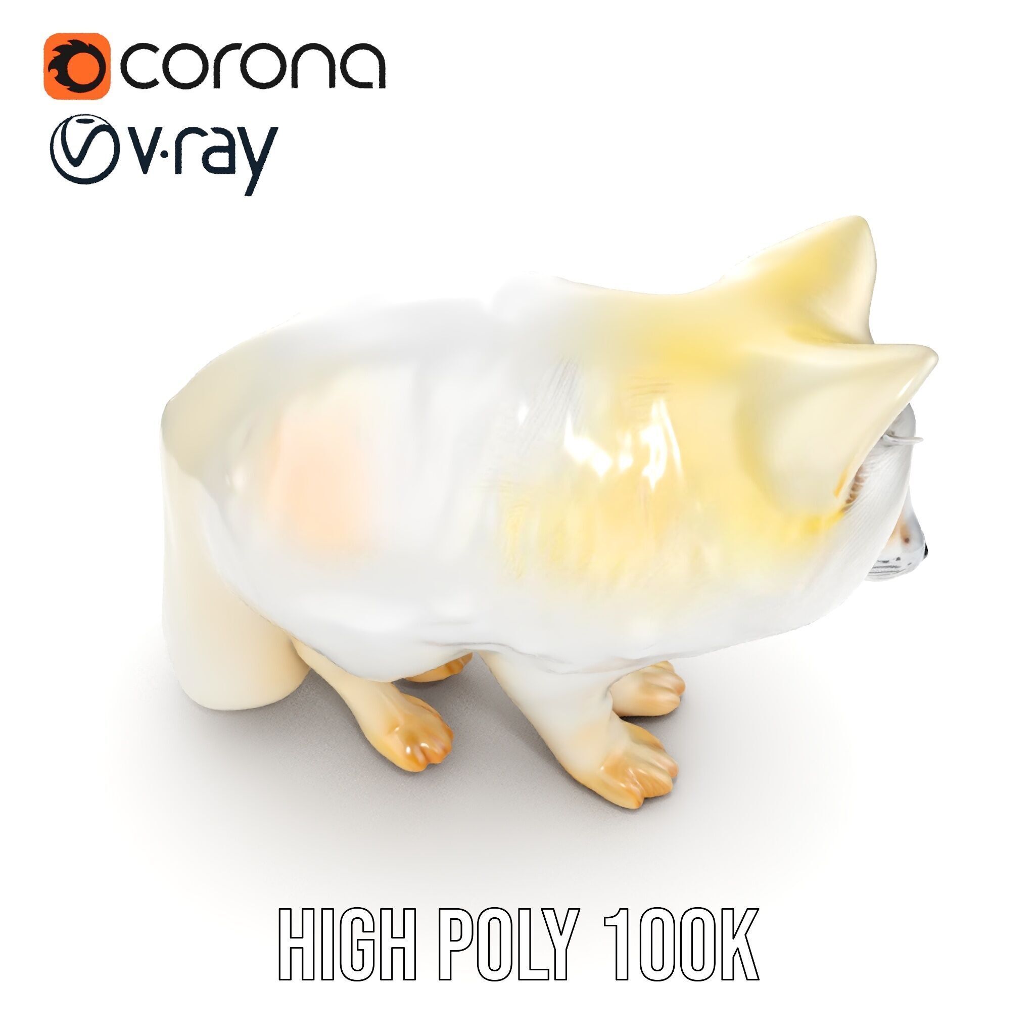 Arctic Fox D Model Pack Low-poly 3D model_23