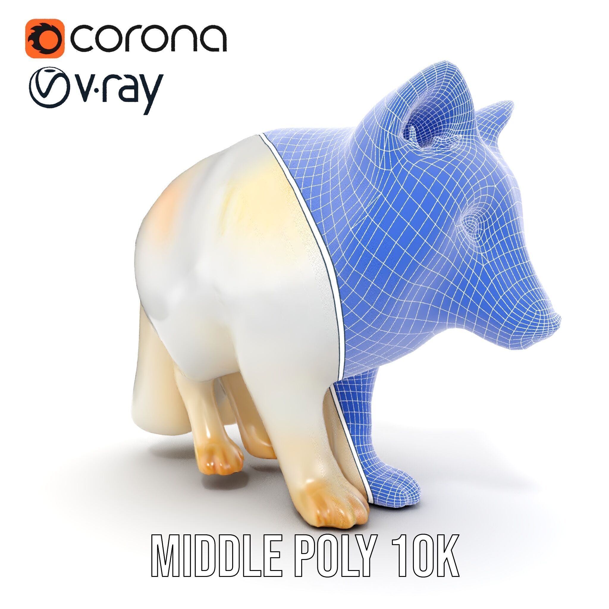 Arctic Fox D Model Pack Low-poly 3D model_16