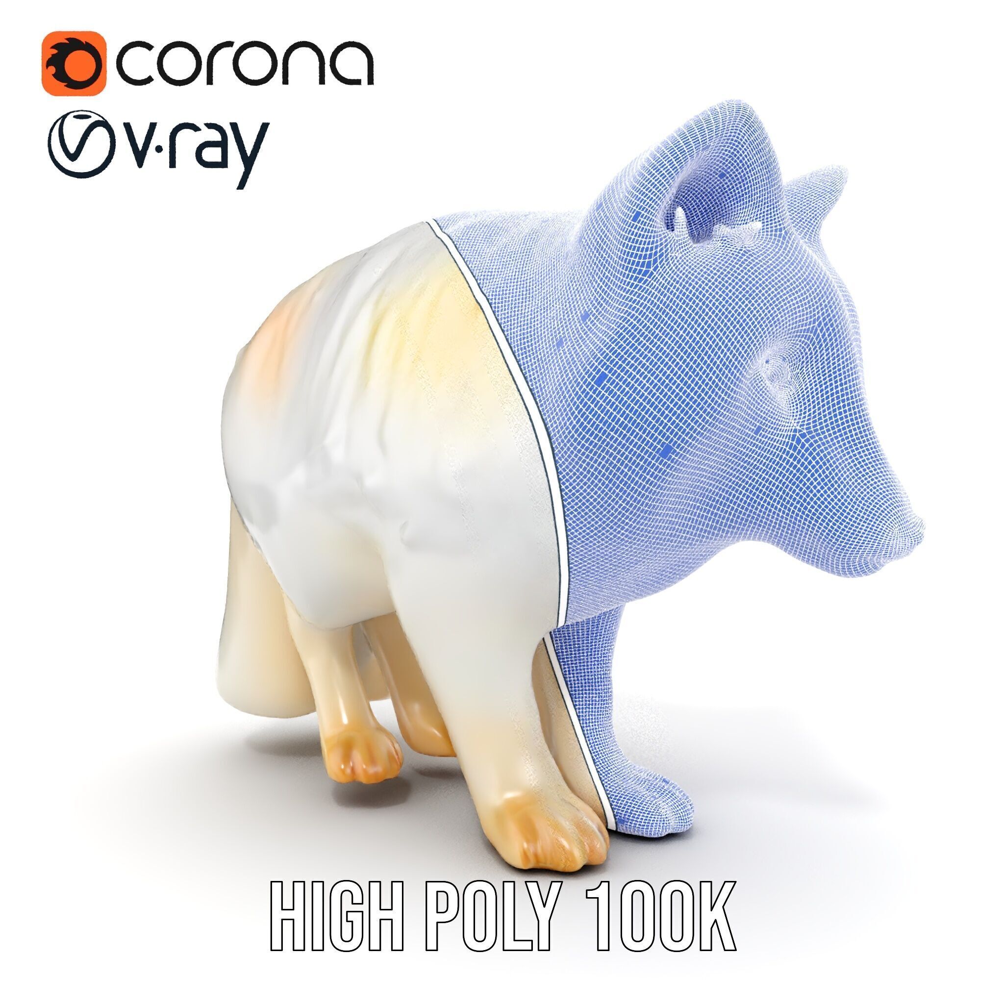 Arctic Fox D Model Pack Low-poly 3D model_38