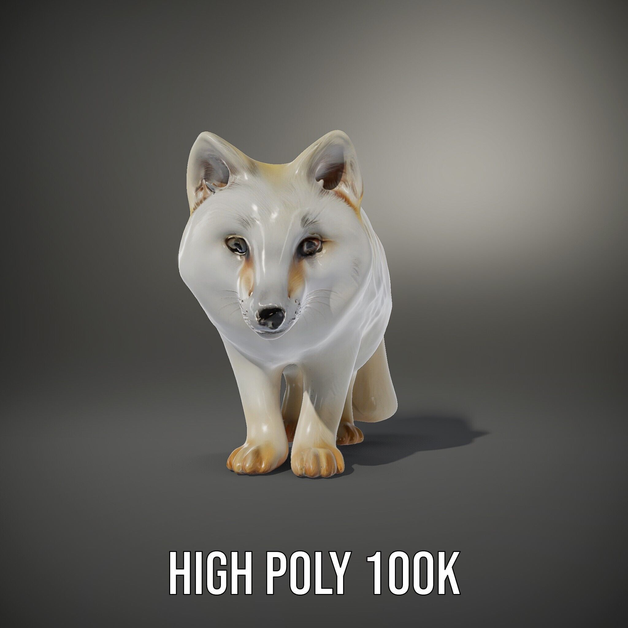Arctic Fox D Model Pack Low-poly 3D model_12