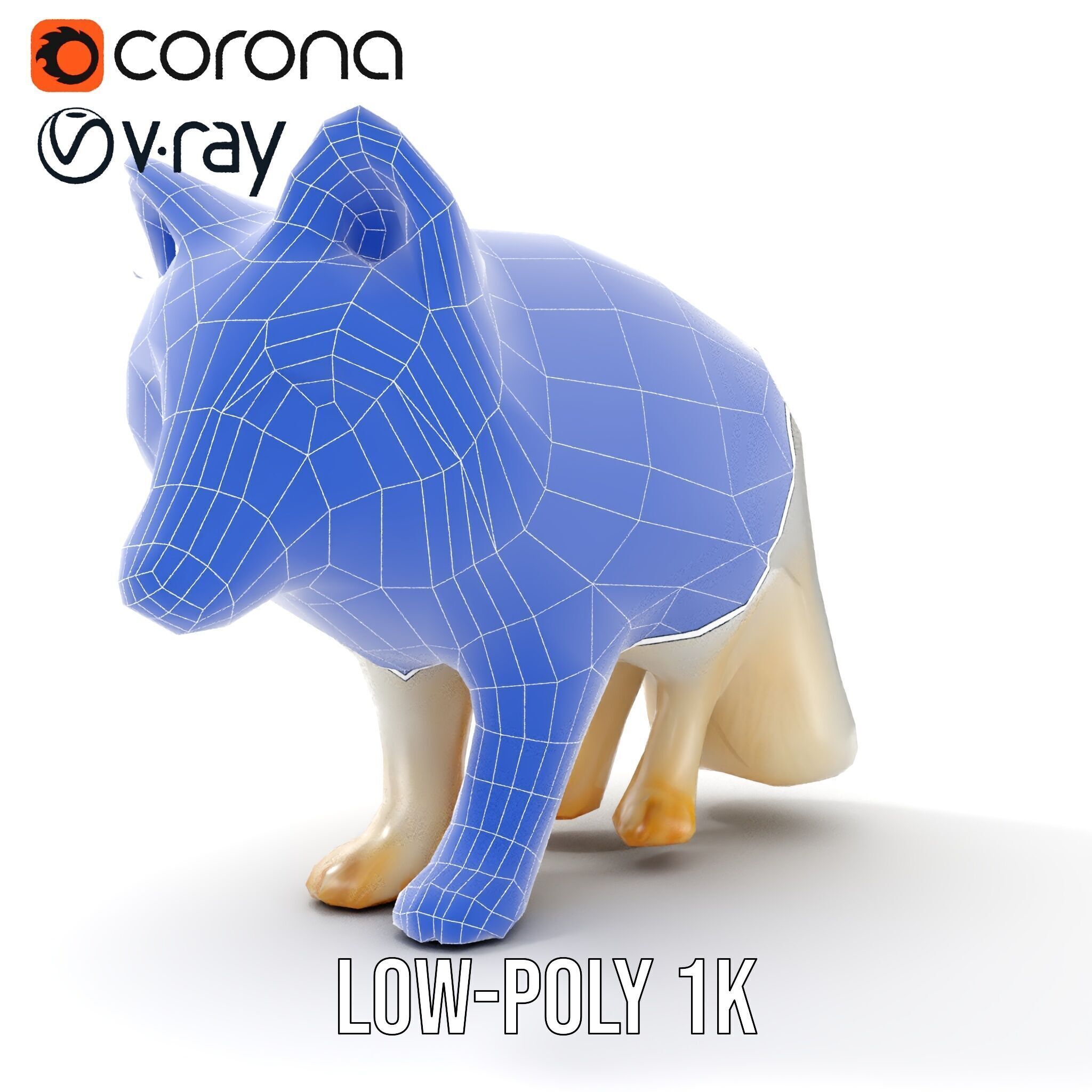 Arctic Fox D Model Pack Low-poly 3D model_28