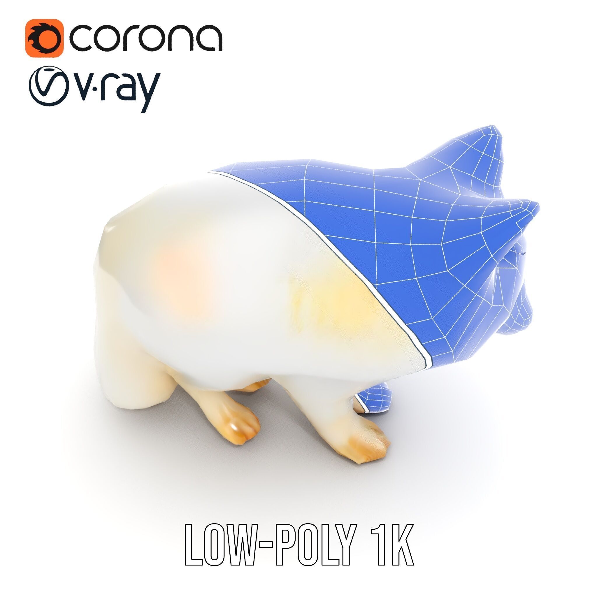 Arctic Fox D Model Pack Low-poly 3D model_30