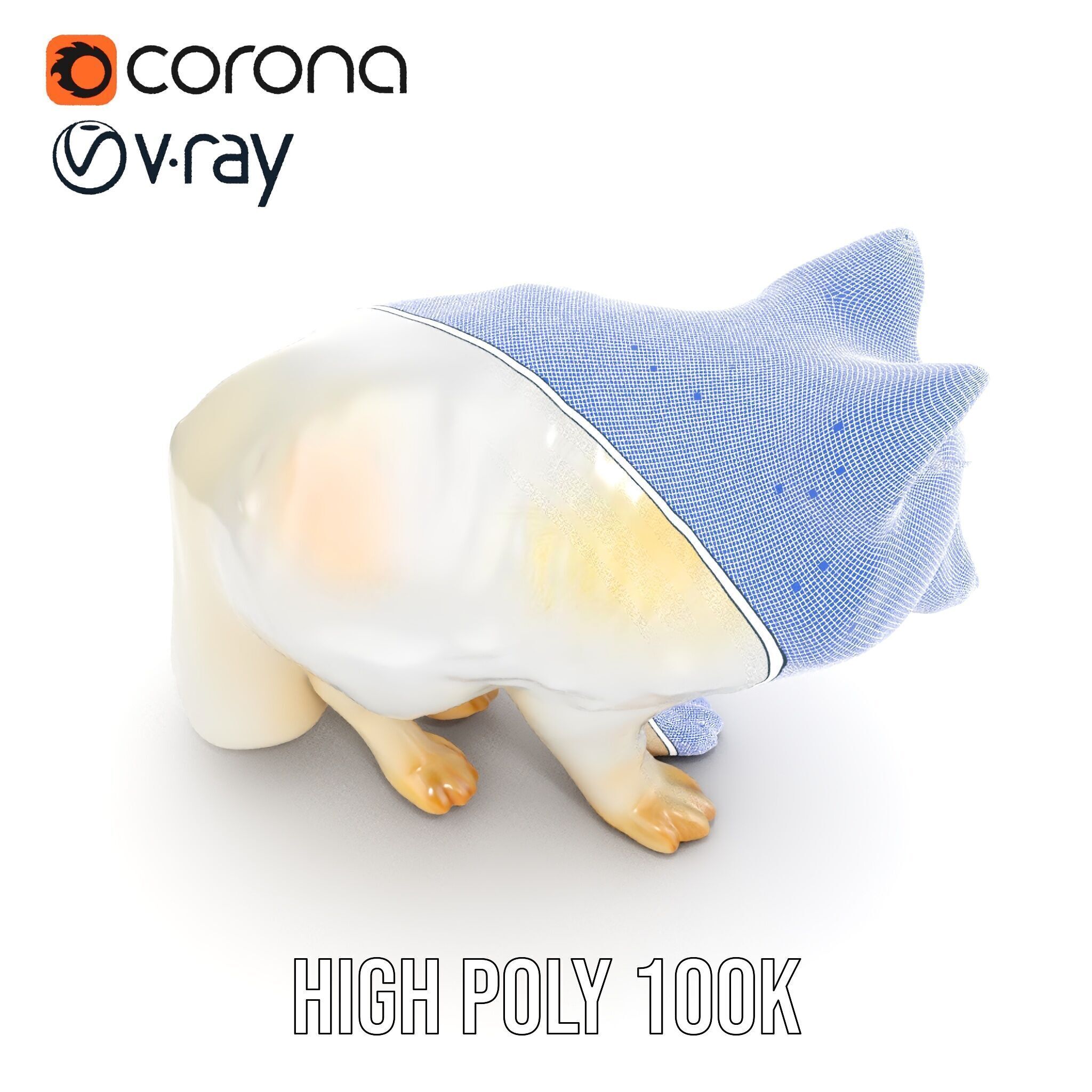 Arctic Fox D Model Pack Low-poly 3D model_37