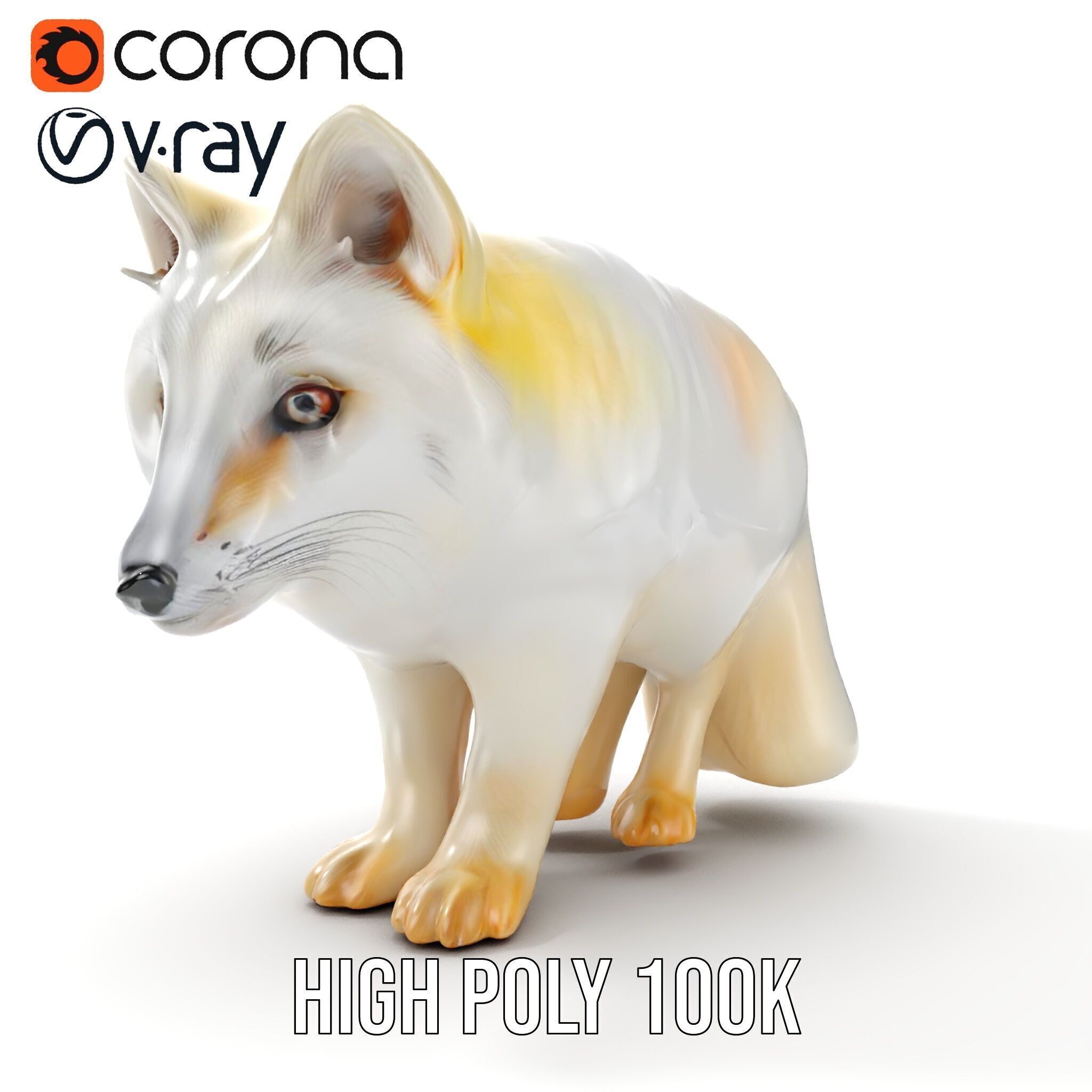 Arctic Fox D Model Pack Low-poly 3D model_26