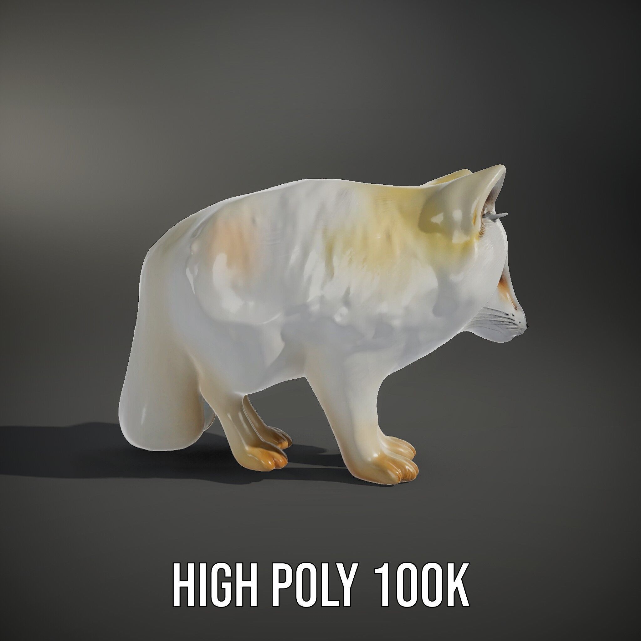 Arctic Fox D Model Pack Low-poly 3D model_9