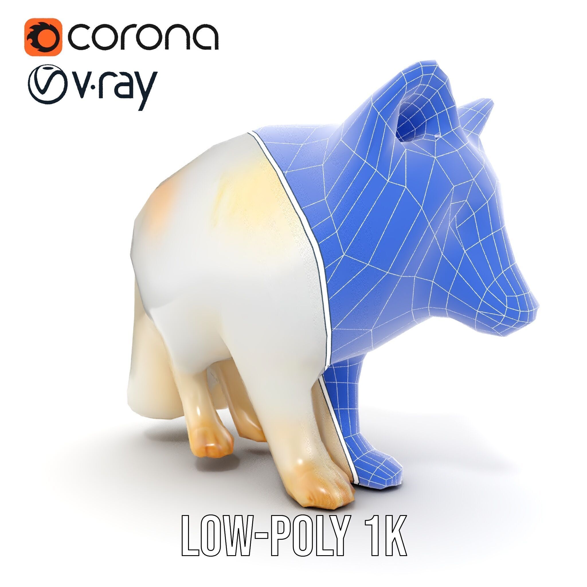 Arctic Fox D Model Pack Low-poly 3D model_32