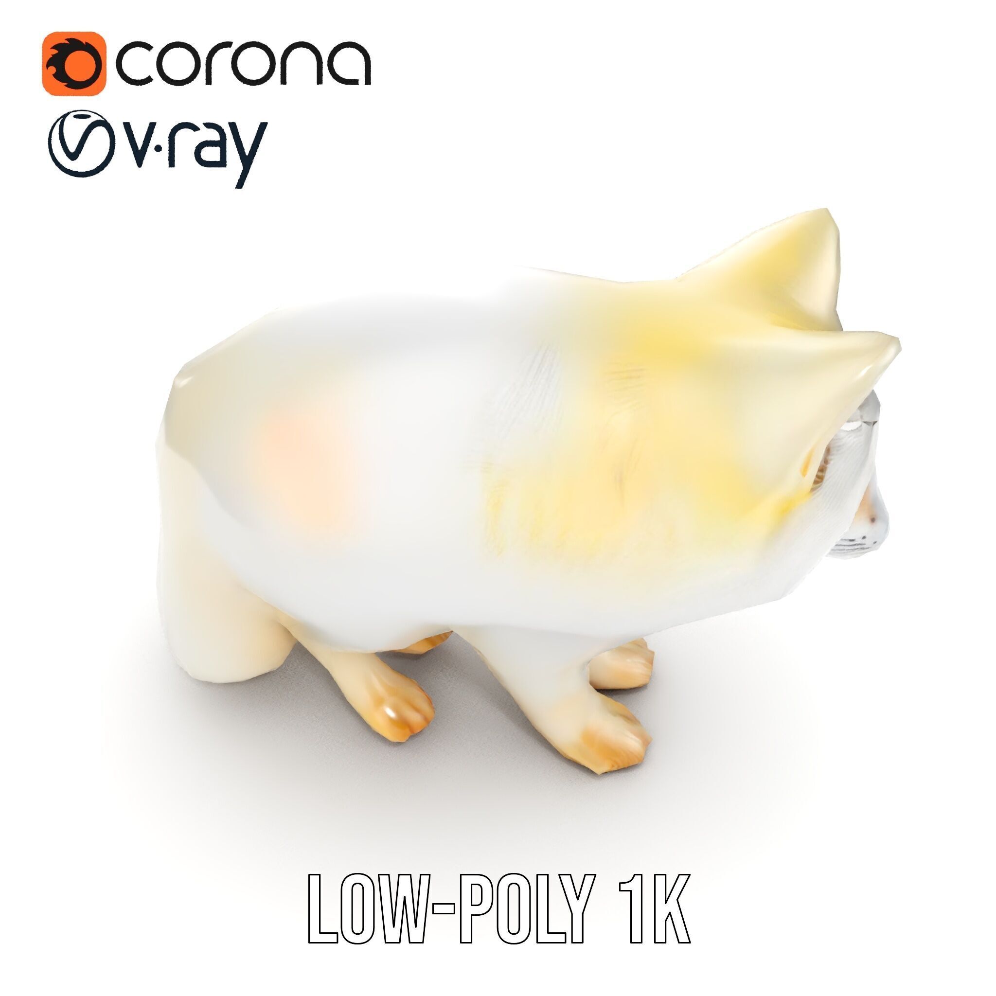 Arctic Fox D Model Pack Low-poly 3D model_25