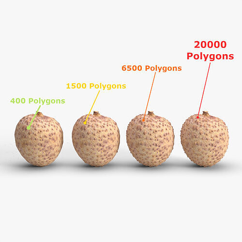 Lychee 001 Low-poly 3D model
