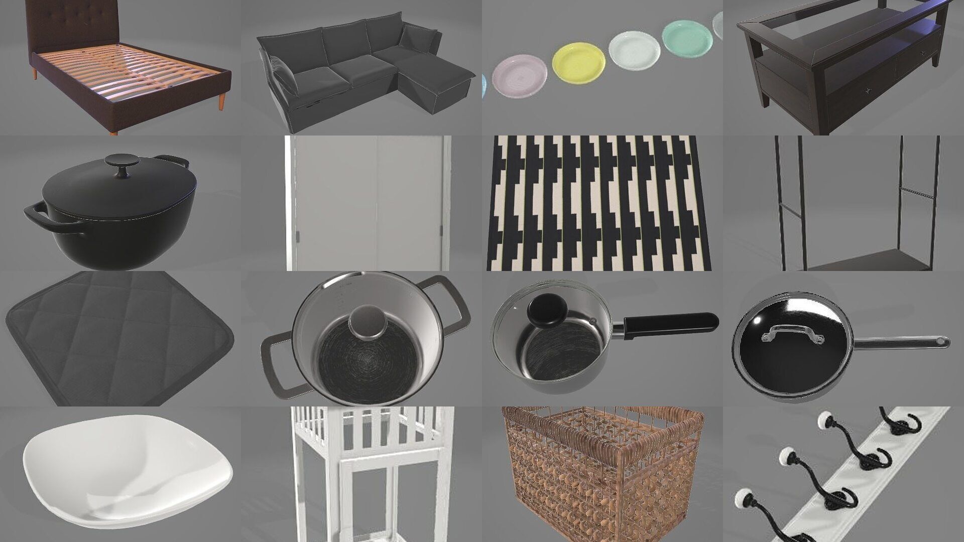 100 Home Interior Designs objects 3D Model Collection_1
