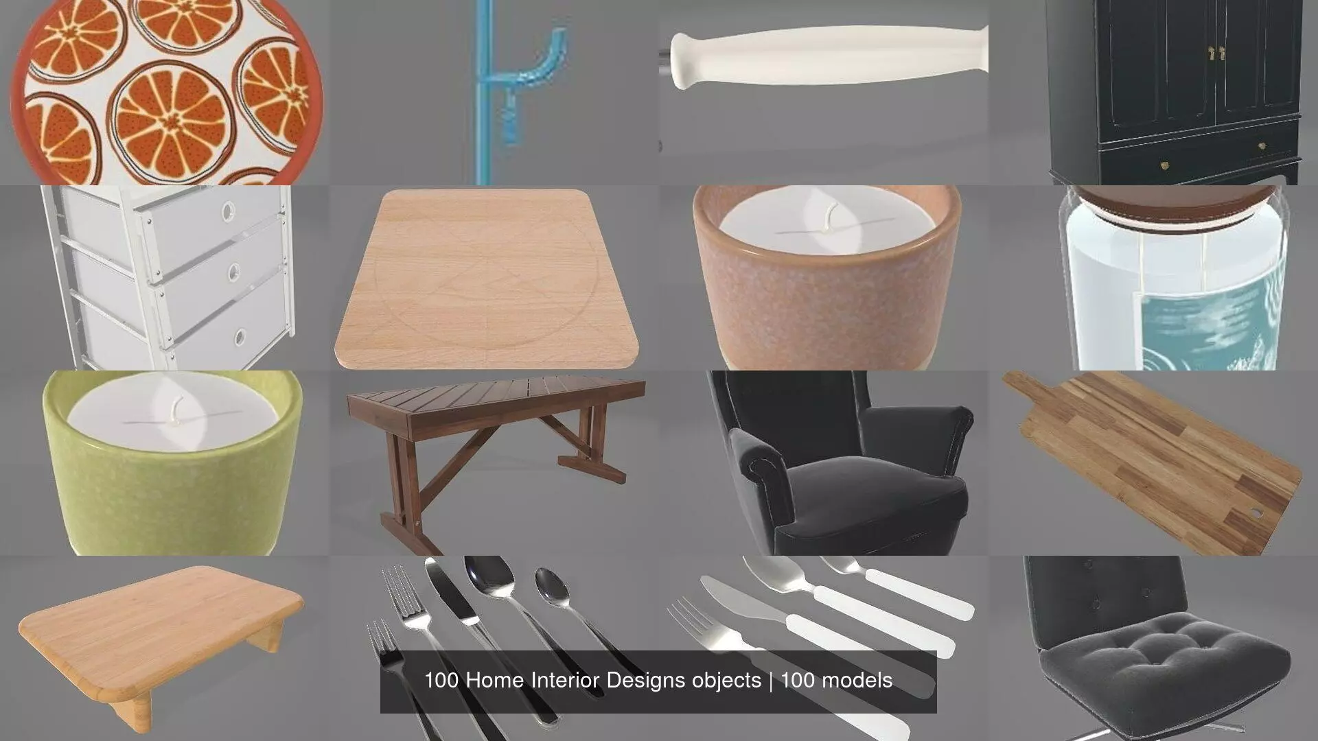 100 Home Interior Designs objects 3D Model Collection_0