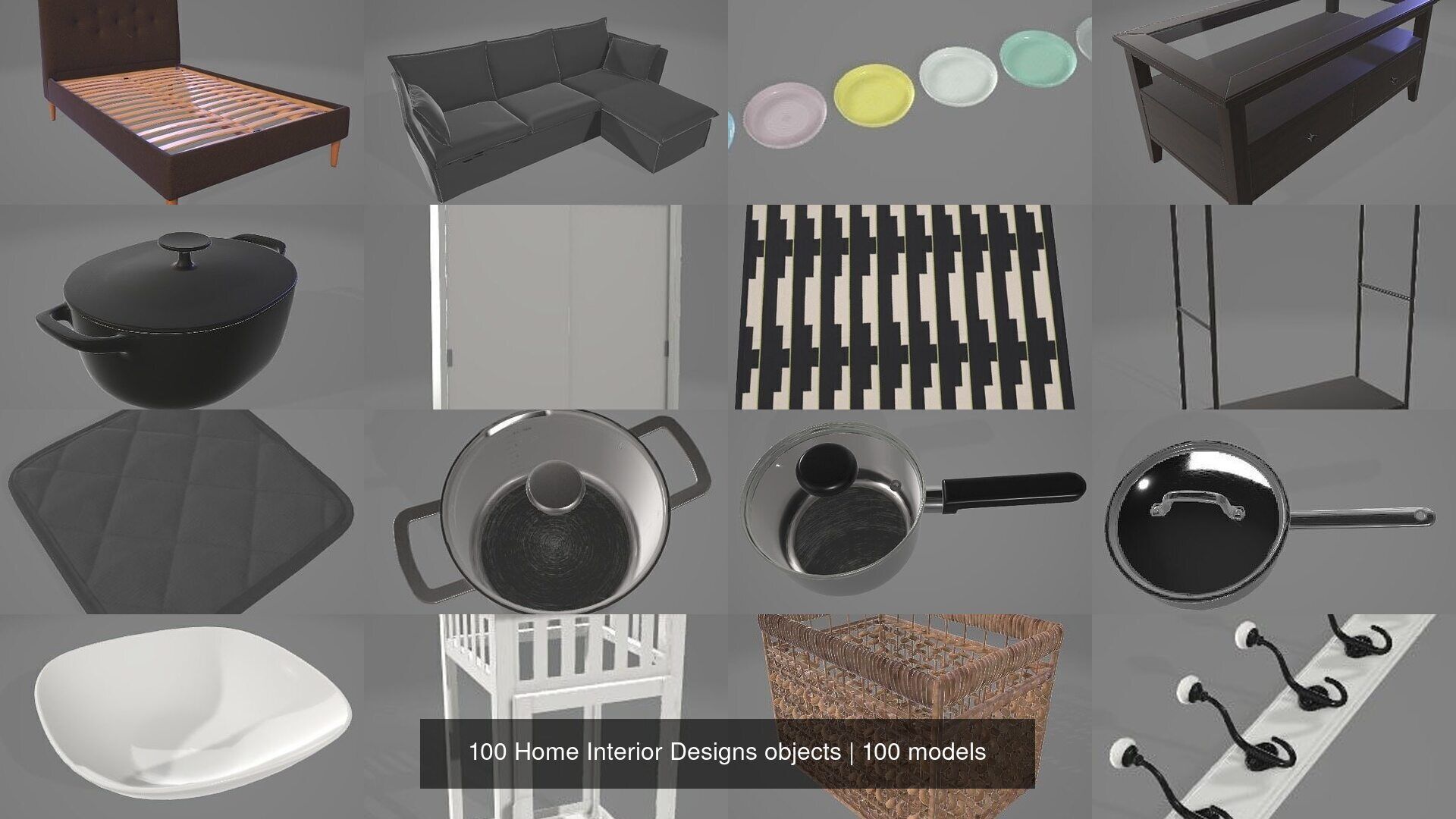 100 Home Interior Designs objects 3D Model Collection_2