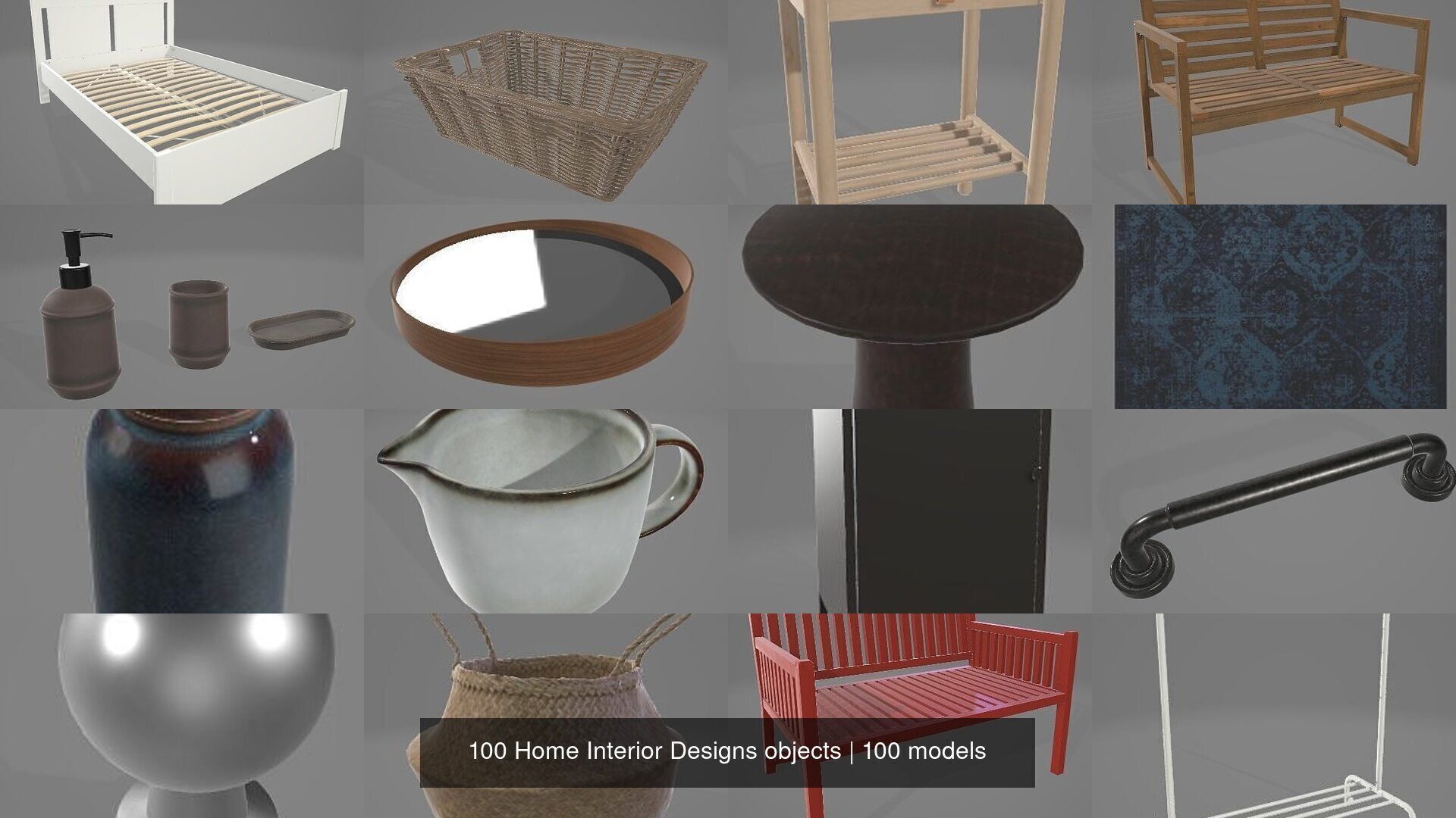 100 Home Interior Designs objects 3D Model Collection_10