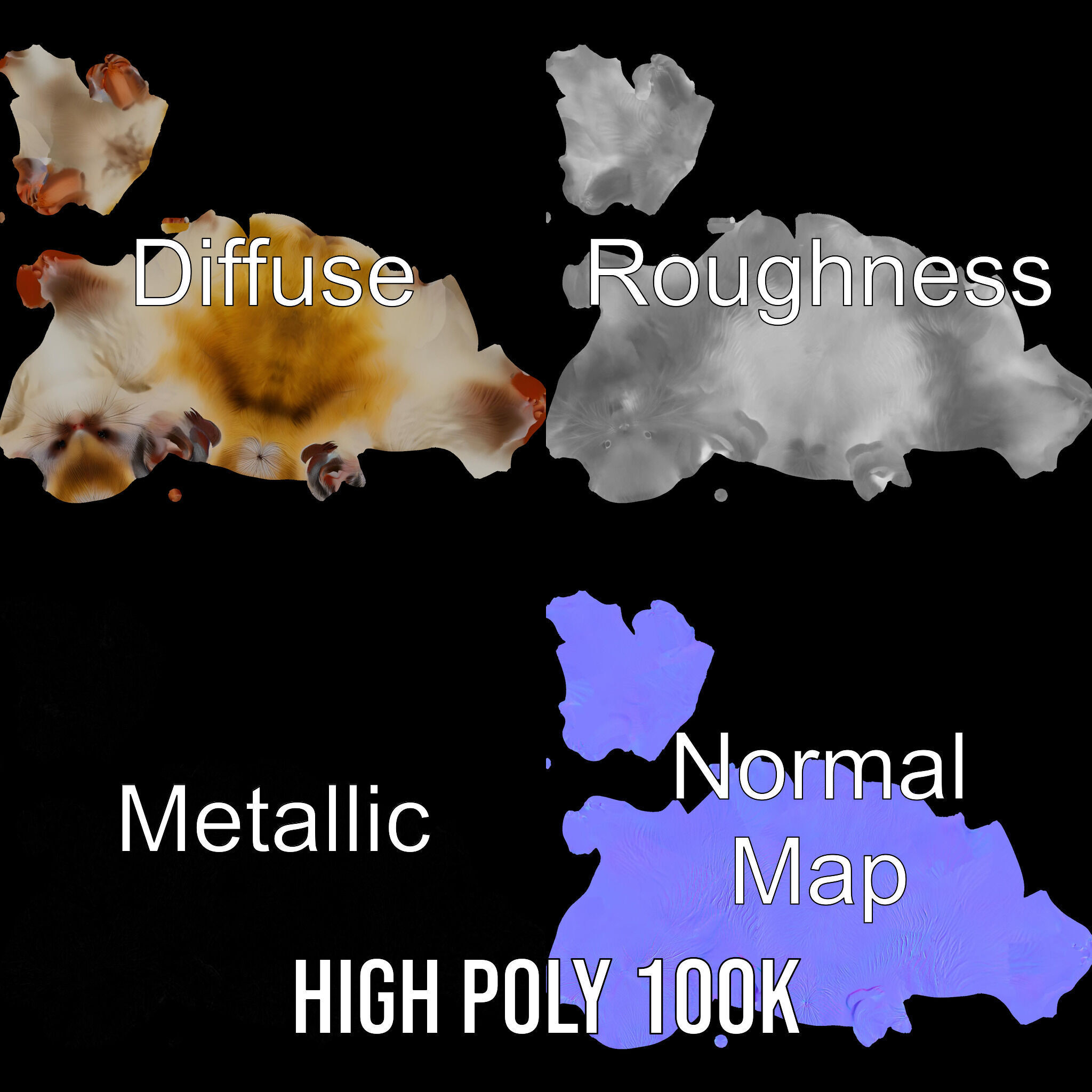 Cute Animal Model Pack for D Rendering and Game Development Low-poly 3D model_4