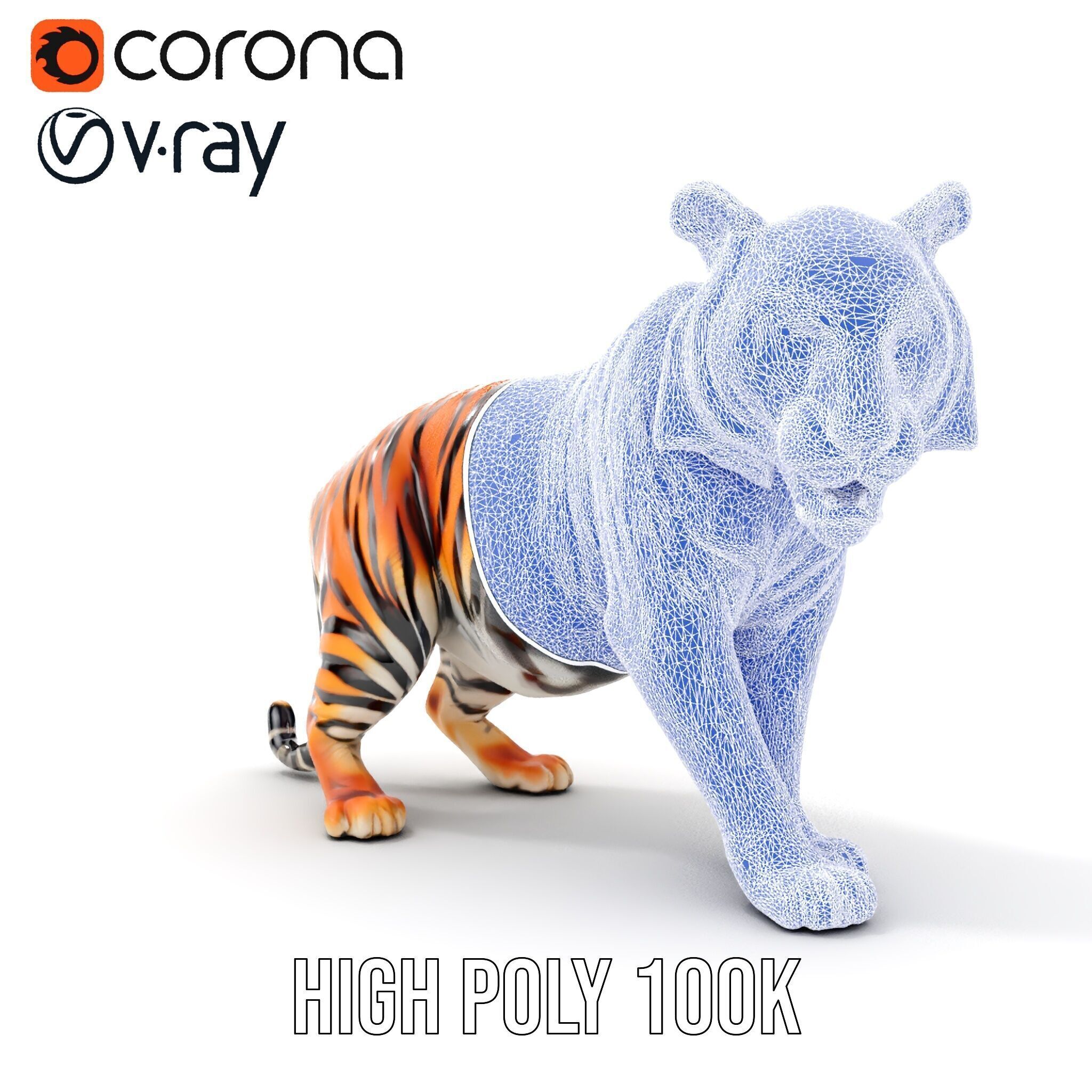 Realistic Tiger D Model Pack for Animation and Games Low-poly 3D model_19