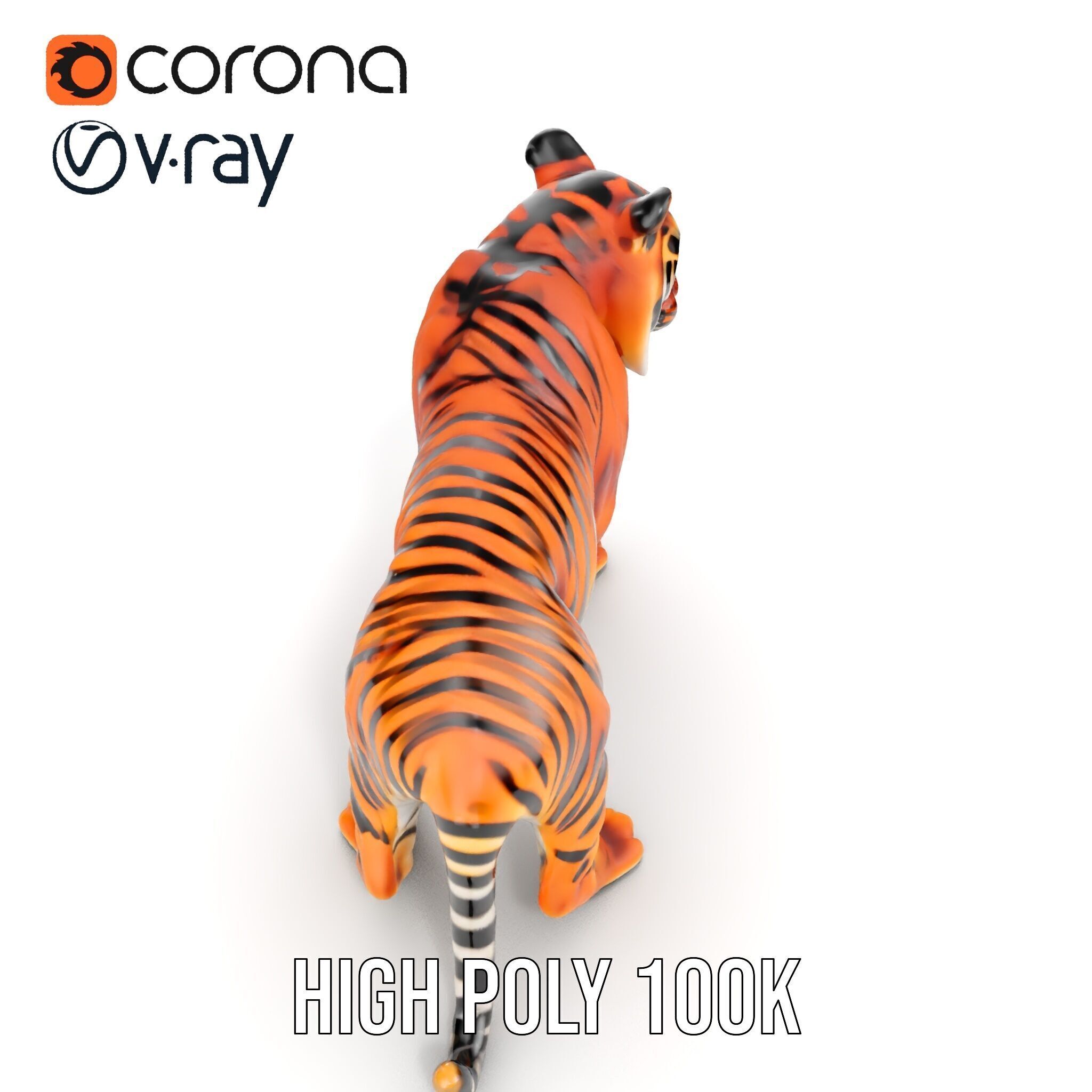Realistic Tiger D Model Pack for Animation and Games Low-poly 3D model_17