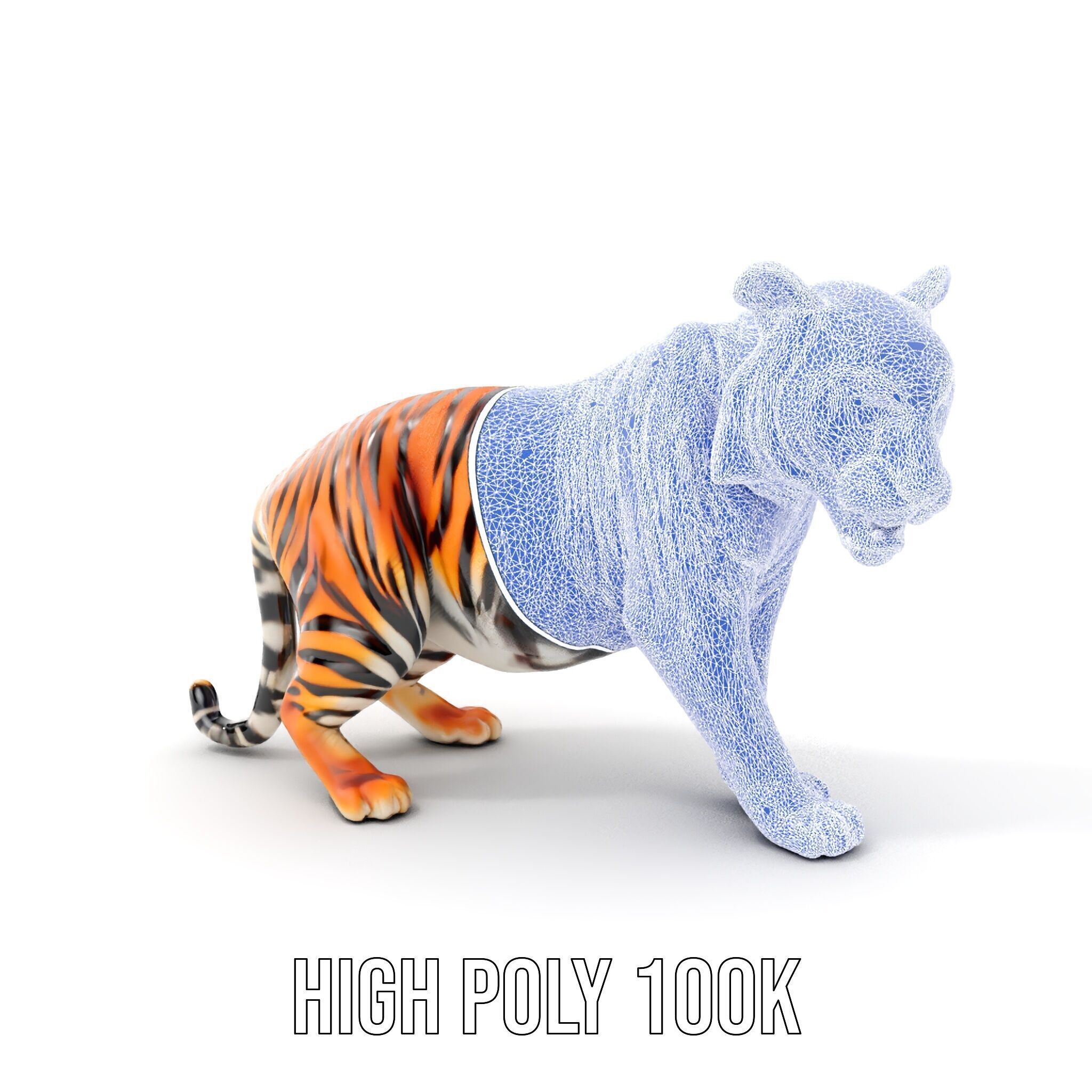 Realistic Tiger D Model Pack for Animation and Games Low-poly 3D model_16