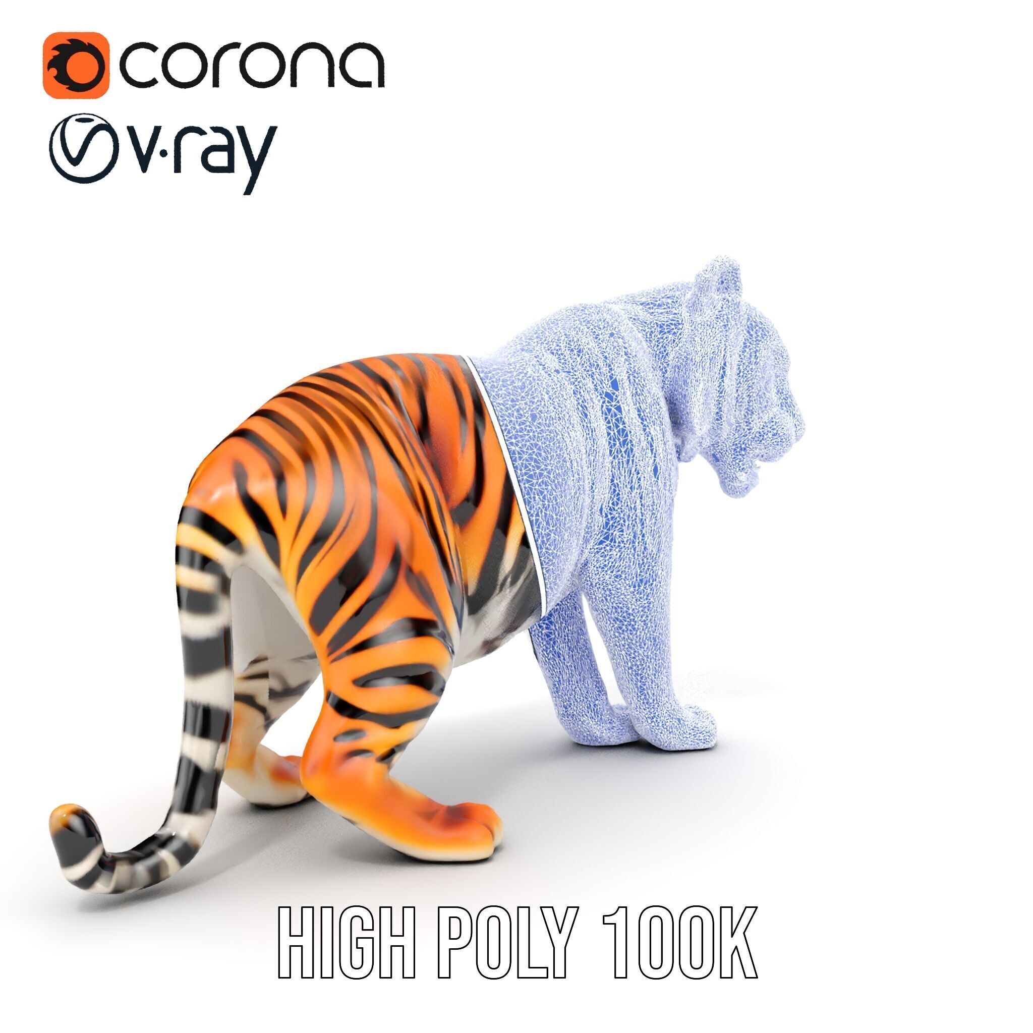 Realistic Tiger D Model Pack for Animation and Games Low-poly 3D model_29