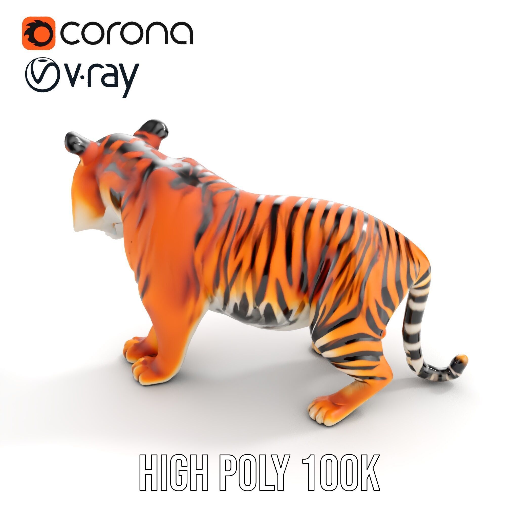 Realistic Tiger D Model Pack for Animation and Games Low-poly 3D model_10