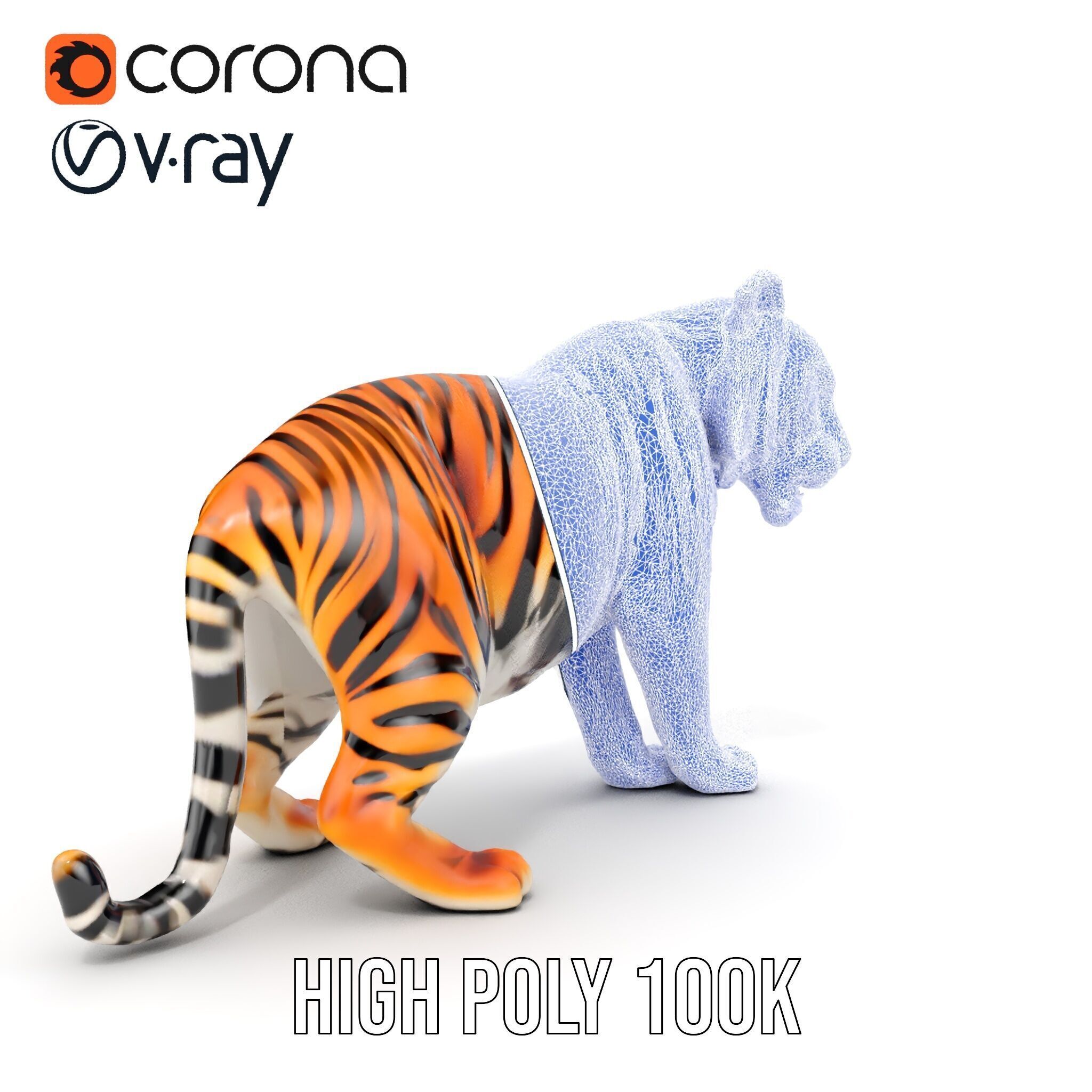 Realistic Tiger D Model Pack for Animation and Games Low-poly 3D model_38