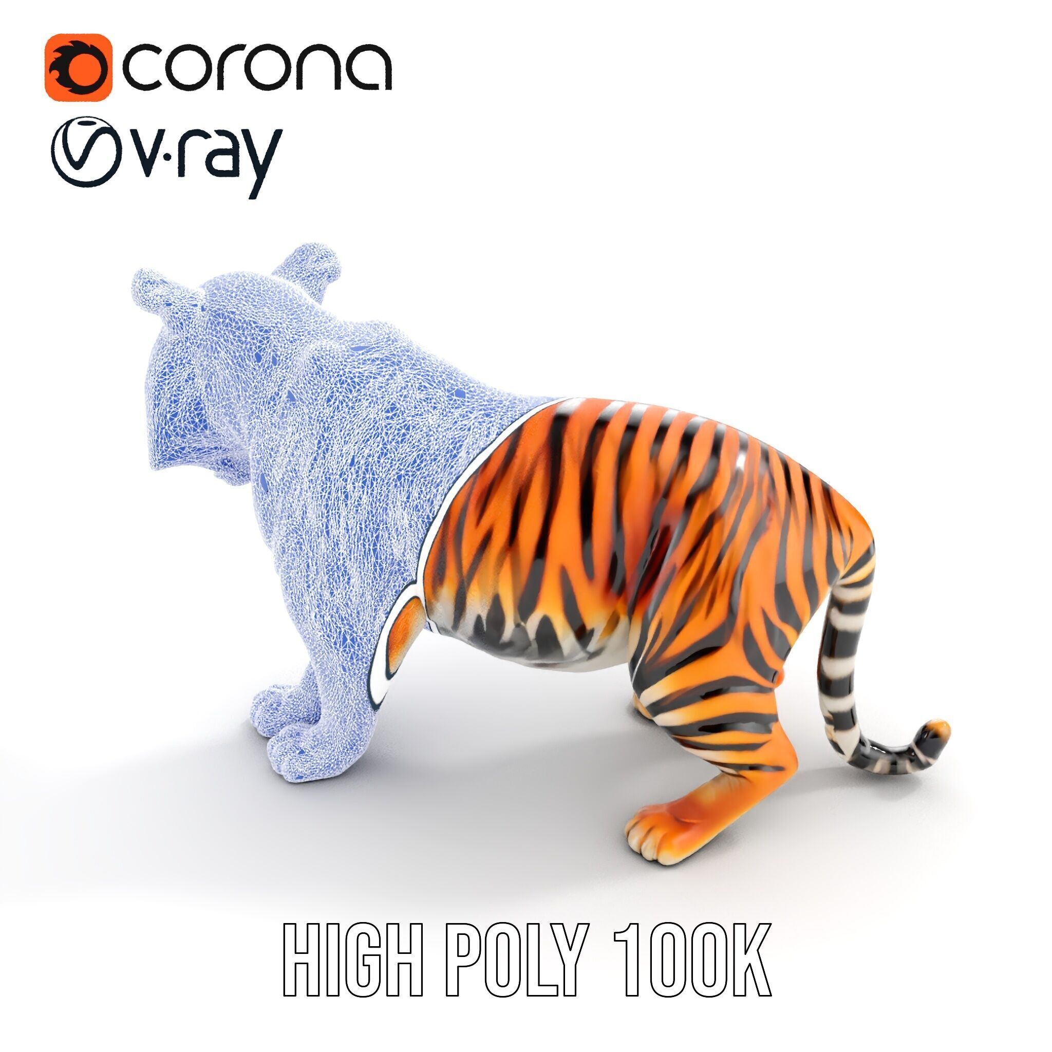 Realistic Tiger D Model Pack for Animation and Games Low-poly 3D model_34