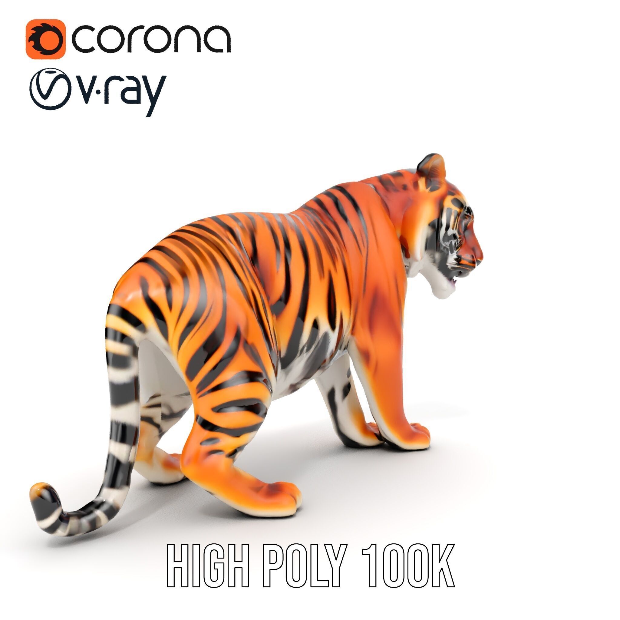 Realistic Tiger D Model Pack for Animation and Games Low-poly 3D model_22