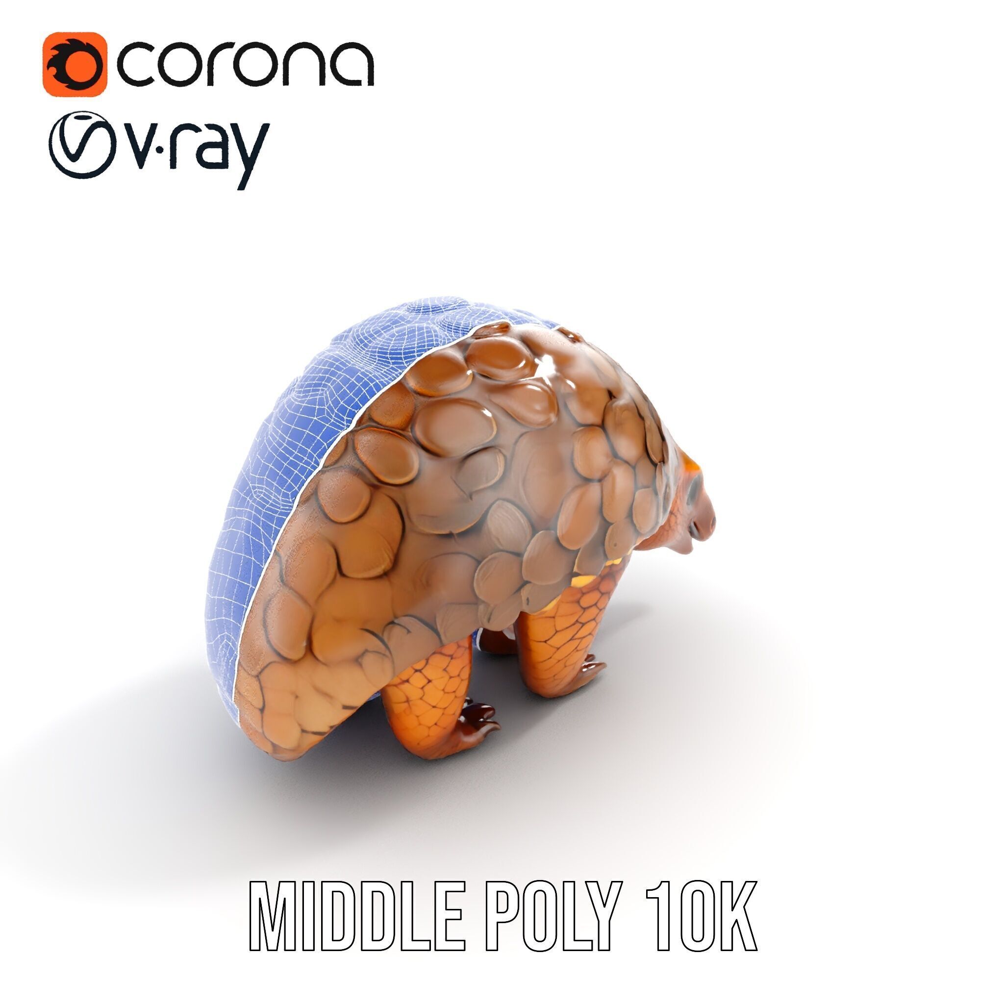 Realistic Pangolin D Model Pack for Animation and Rendering Low-poly 3D model_16