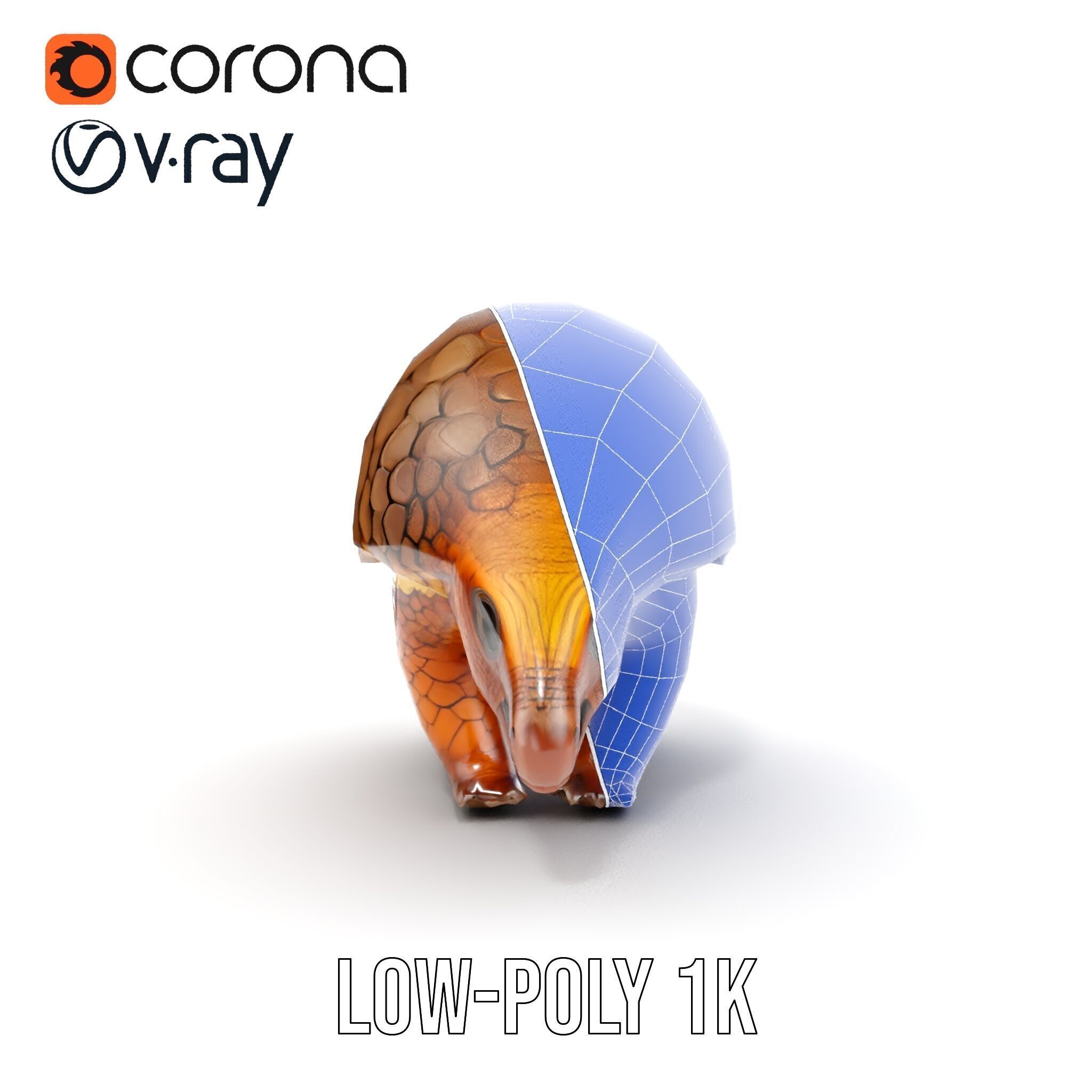 Realistic Pangolin D Model Pack for Animation and Rendering Low-poly 3D model_30