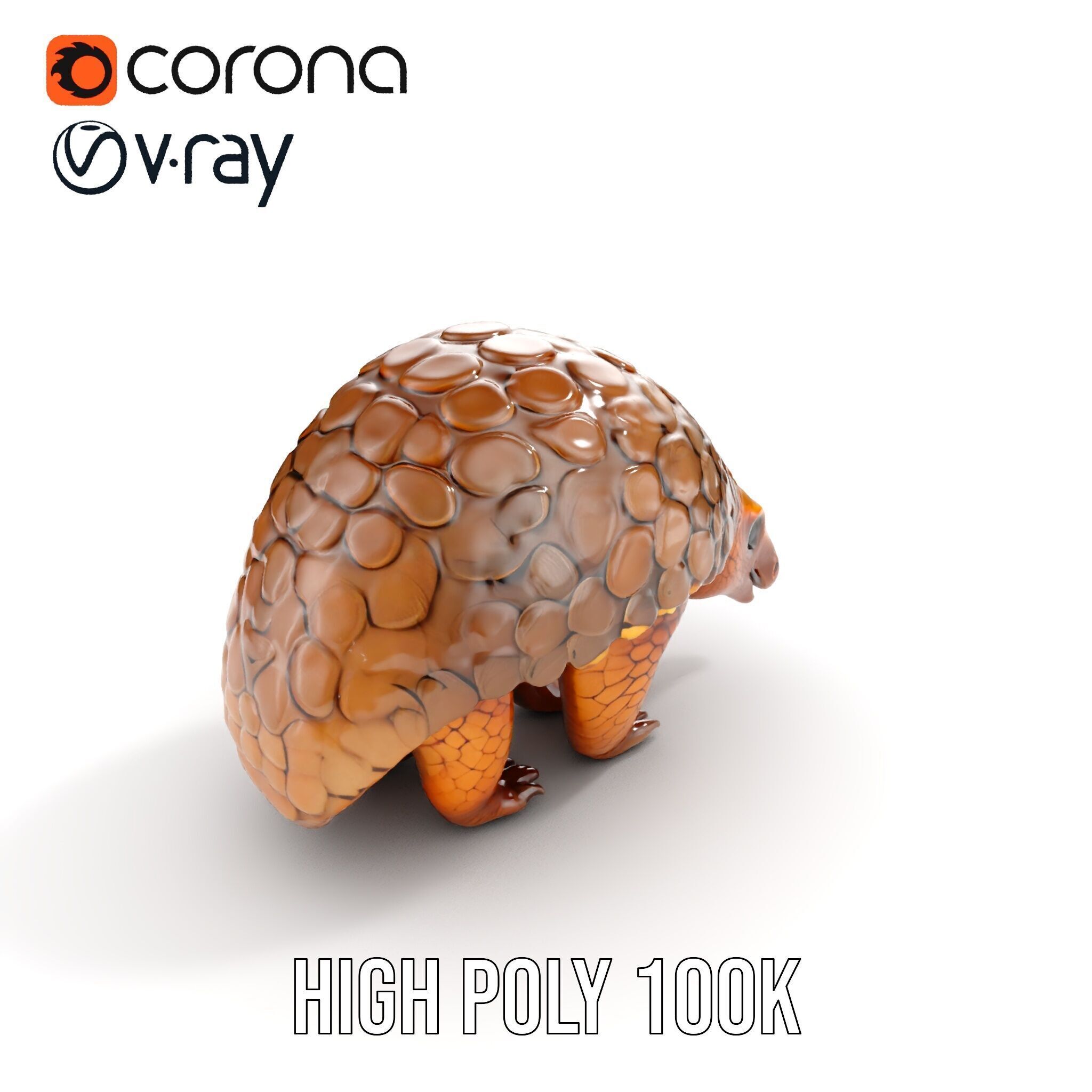 Realistic Pangolin D Model Pack for Animation and Rendering Low-poly 3D model_25