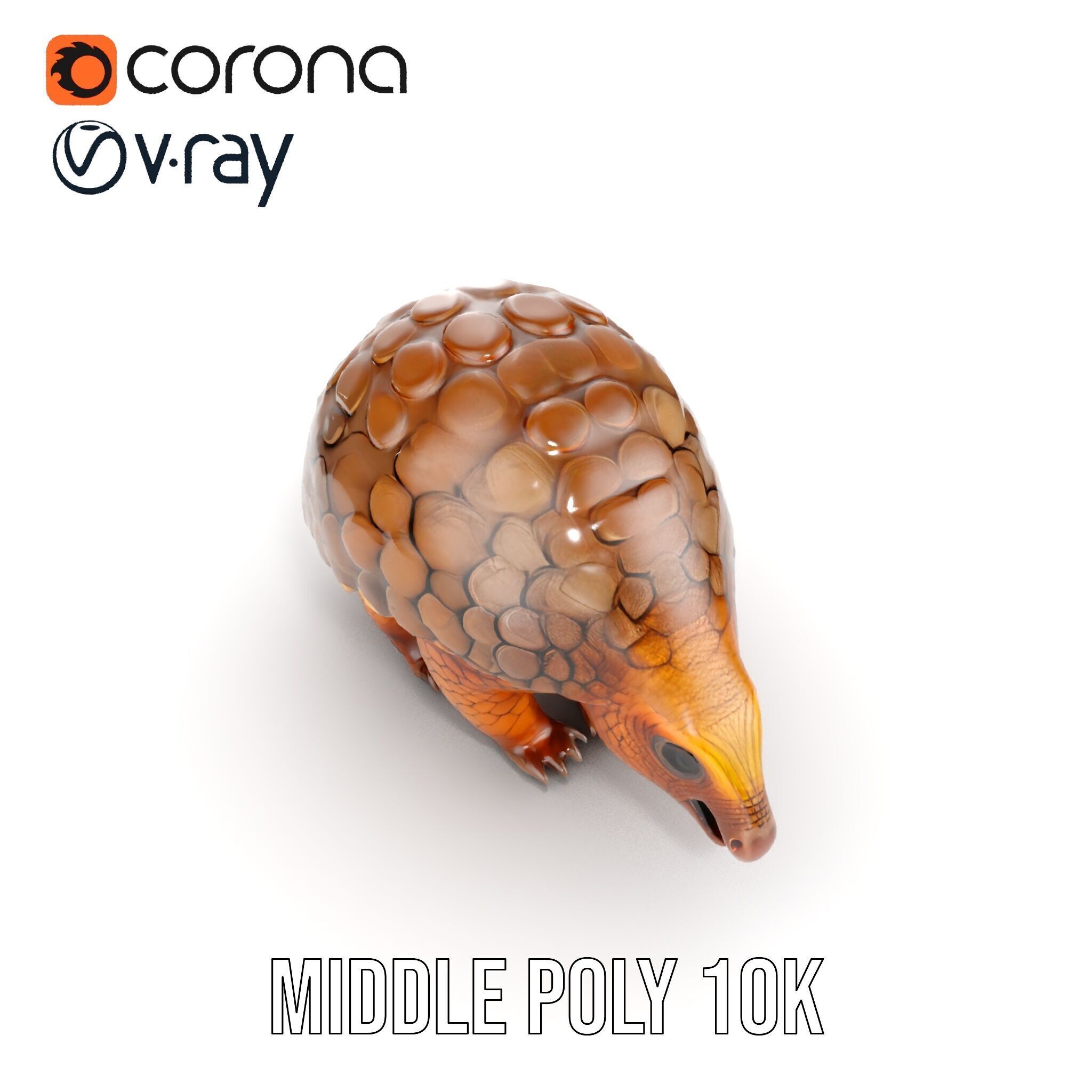 Realistic Pangolin D Model Pack for Animation and Rendering Low-poly 3D model_10