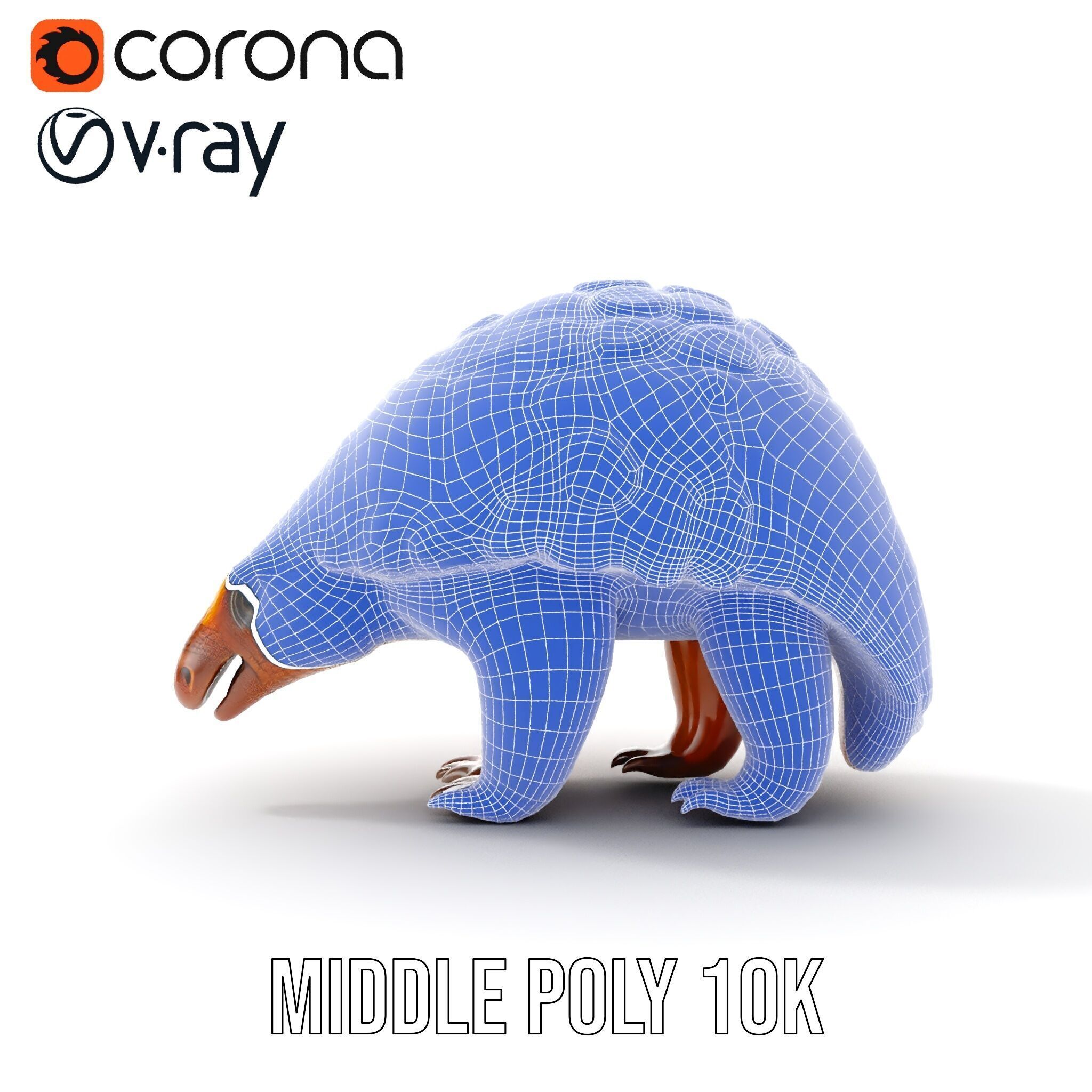 Realistic Pangolin D Model Pack for Animation and Rendering Low-poly 3D model_32