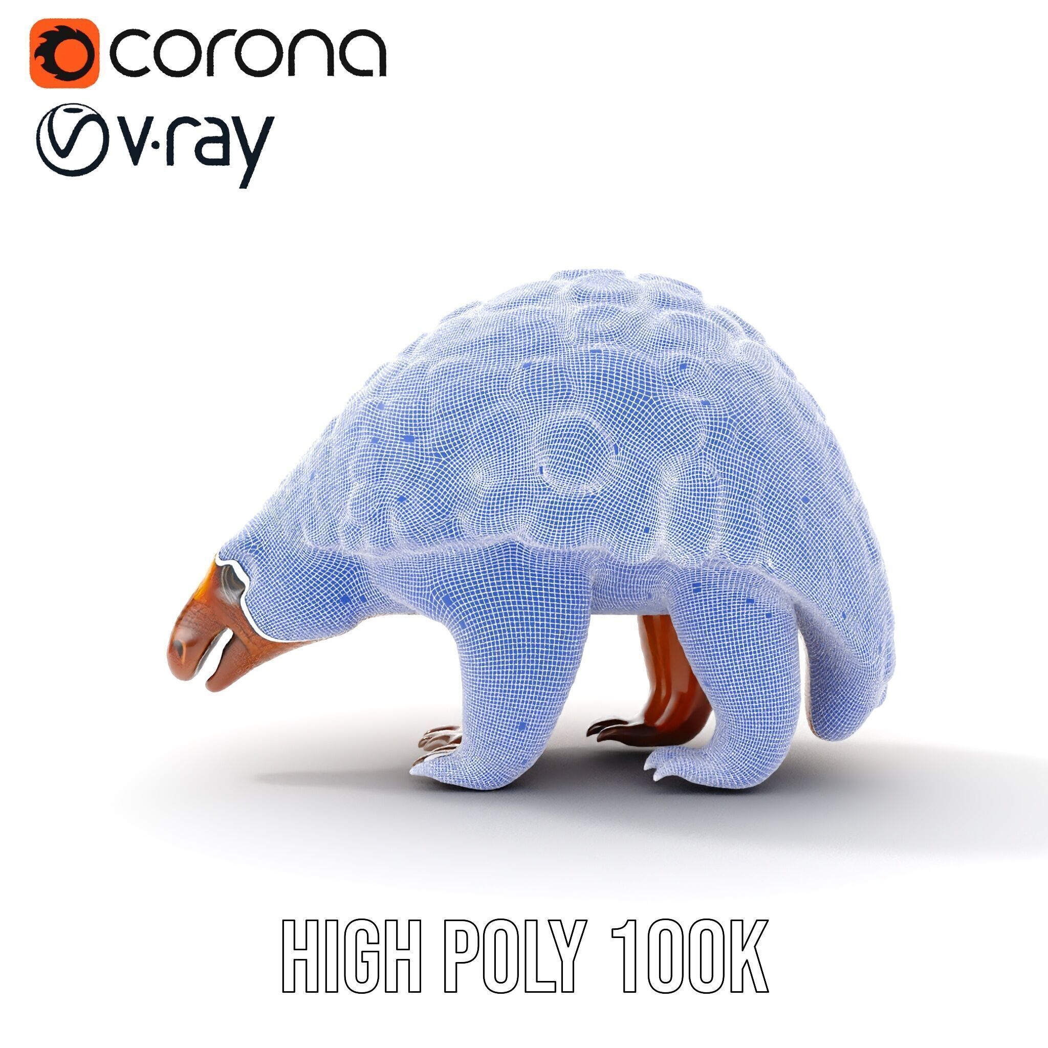 Realistic Pangolin D Model Pack for Animation and Rendering Low-poly 3D model_34