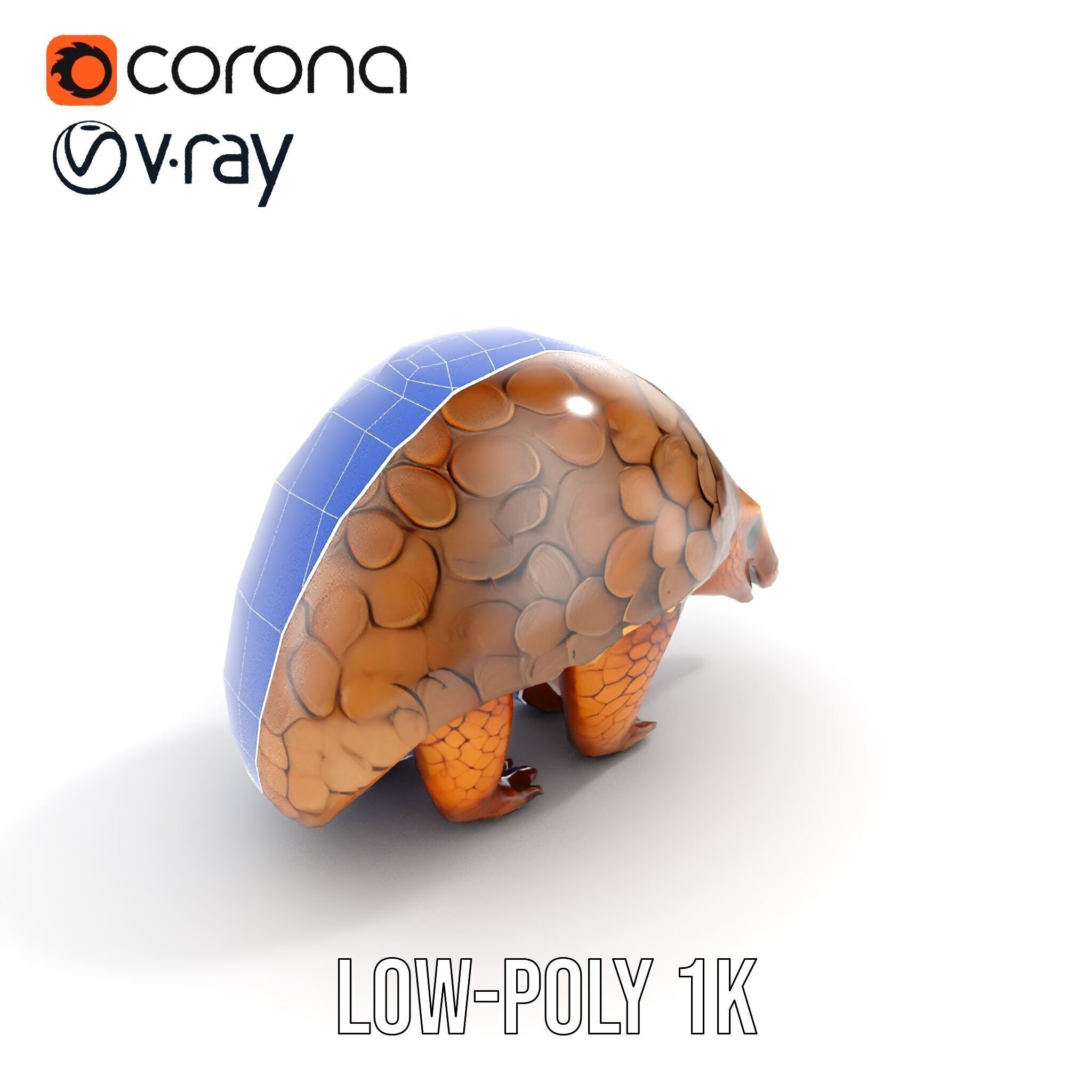 Realistic Pangolin D Model Pack for Animation and Rendering Low-poly 3D model_27