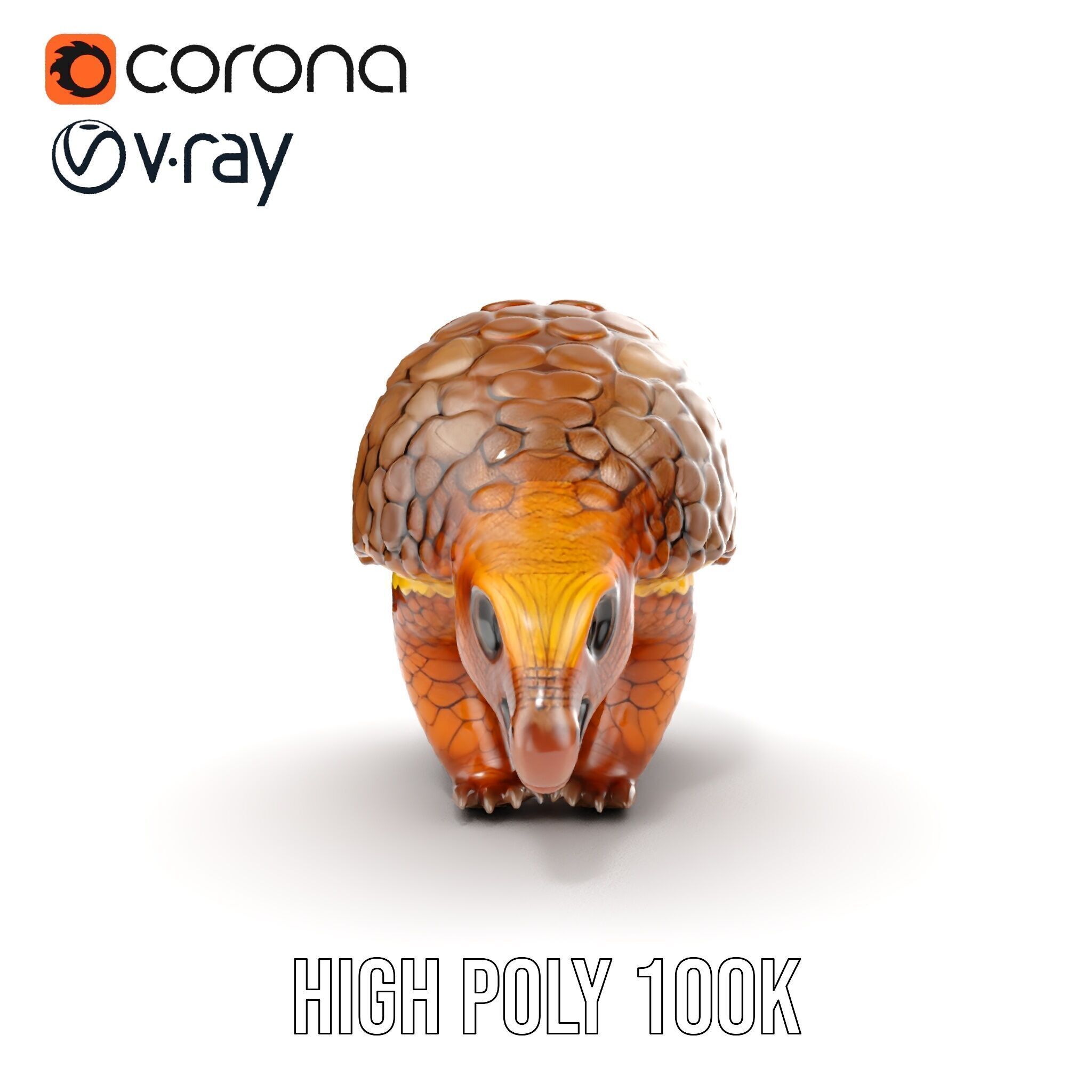 Realistic Pangolin D Model Pack for Animation and Rendering Low-poly 3D model_37