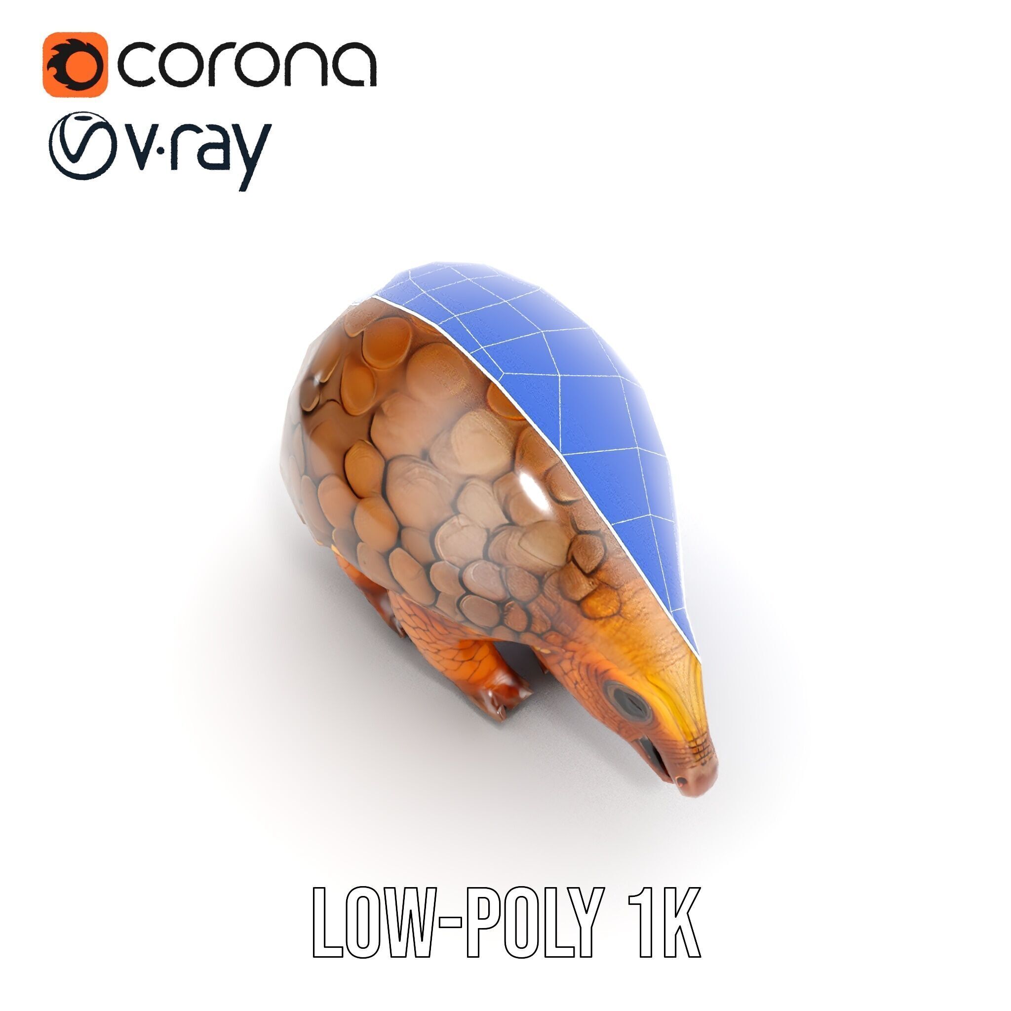 Realistic Pangolin D Model Pack for Animation and Rendering Low-poly 3D model_19