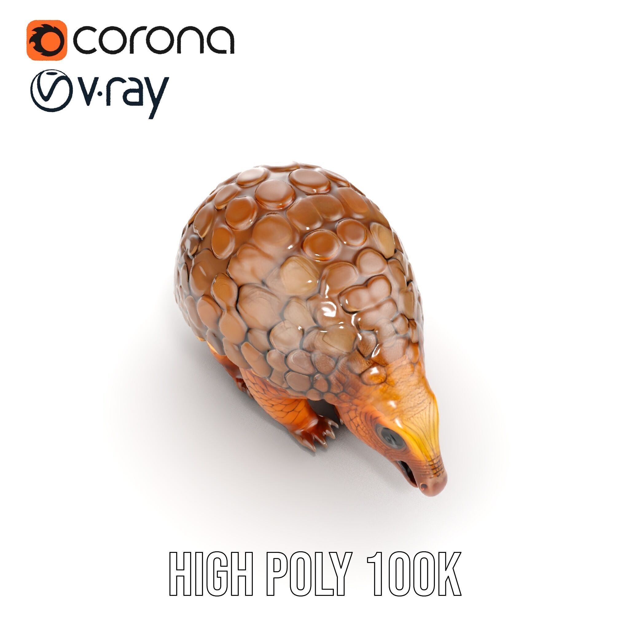 Realistic Pangolin D Model Pack for Animation and Rendering Low-poly 3D model_22