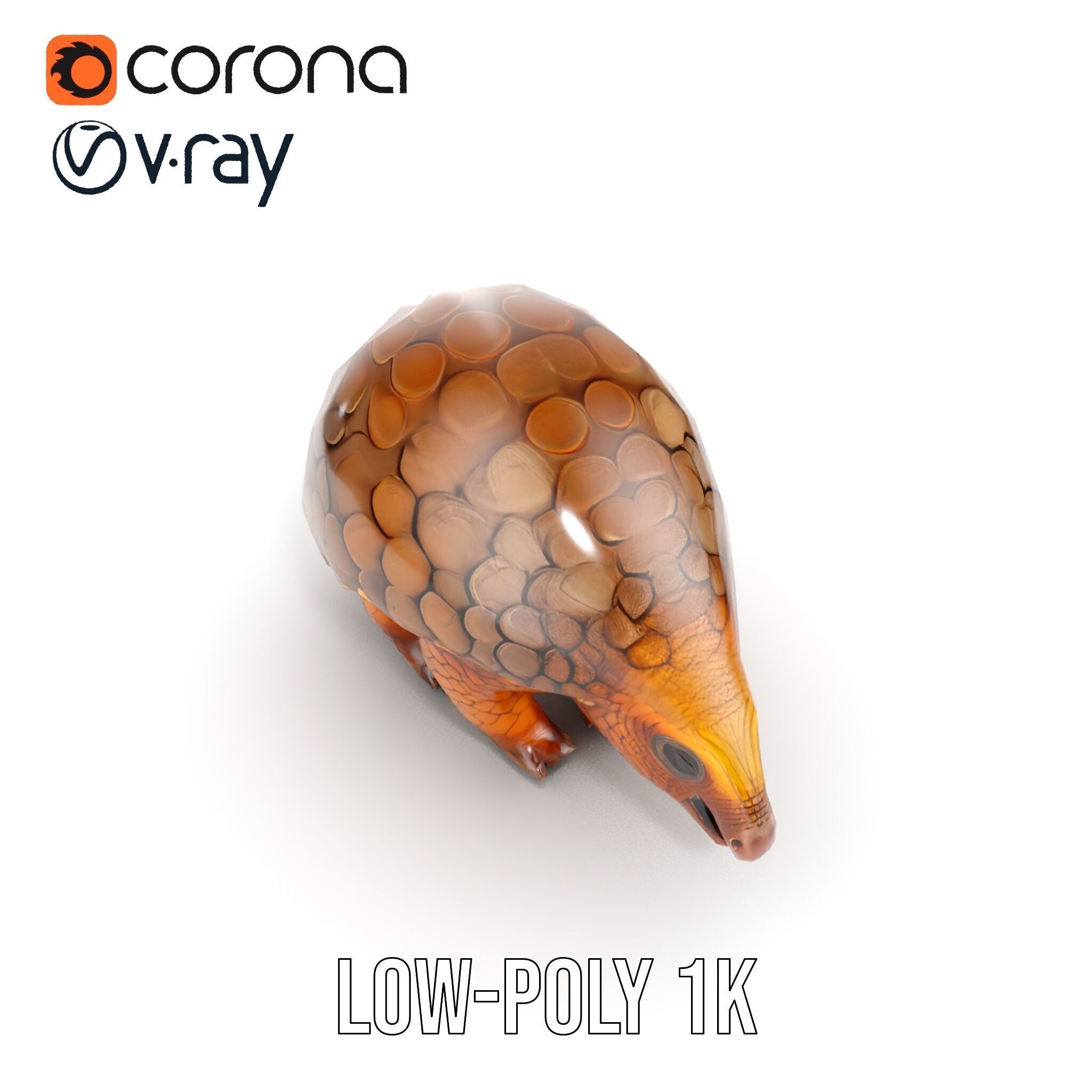 Realistic Pangolin D Model Pack for Animation and Rendering Low-poly 3D model_33