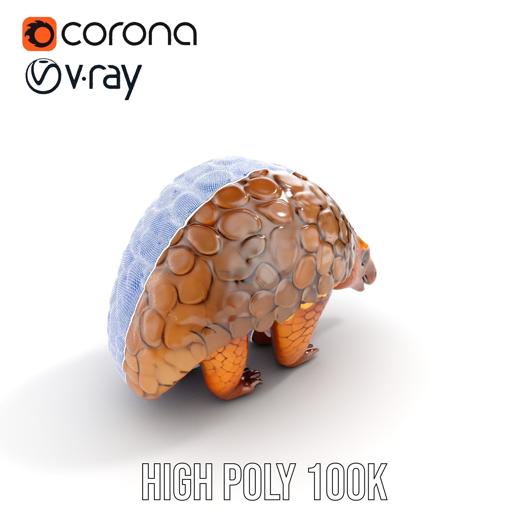 Realistic Pangolin D Model Pack for Animation and Rendering Low-poly 3D model_31