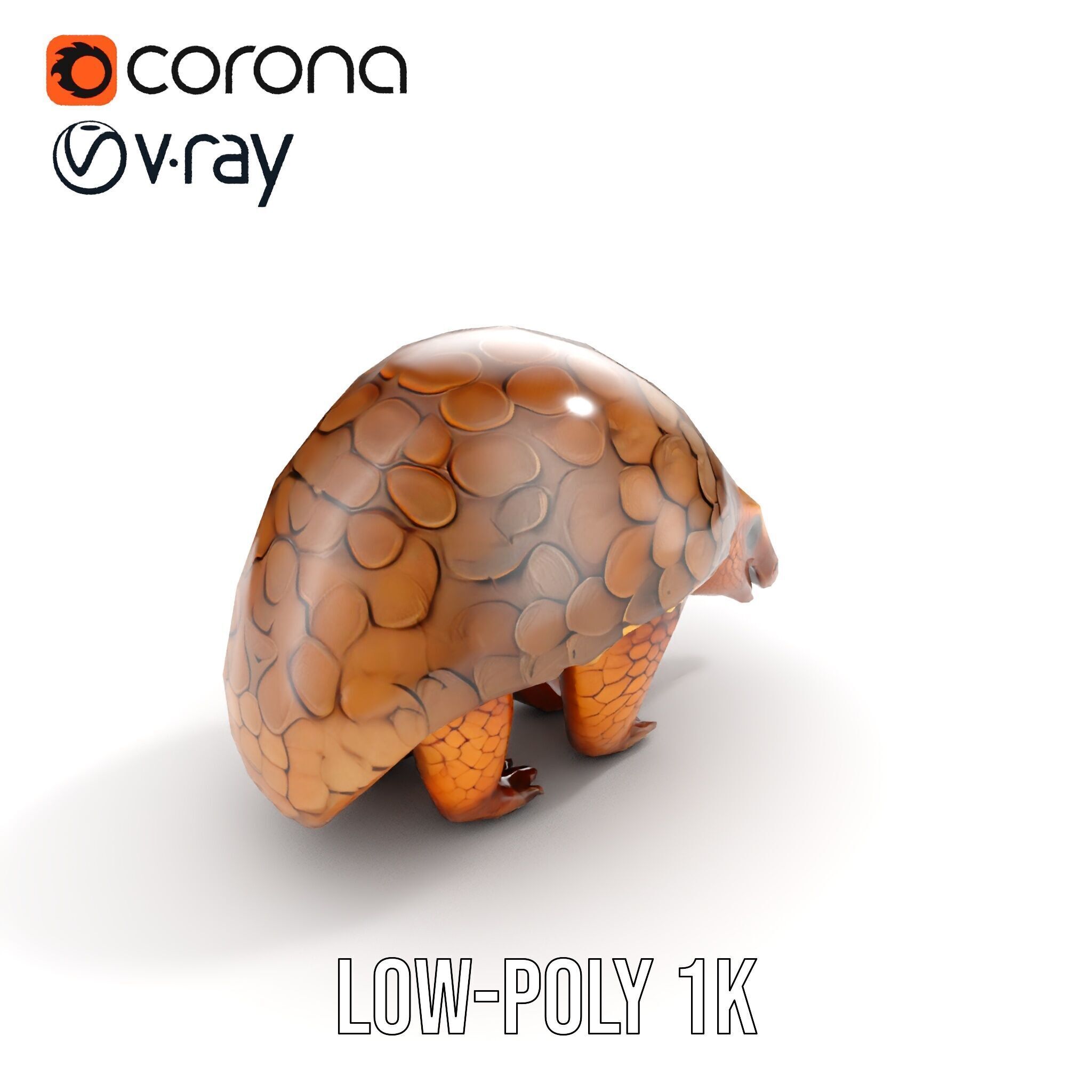 Realistic Pangolin D Model Pack for Animation and Rendering Low-poly 3D model_17