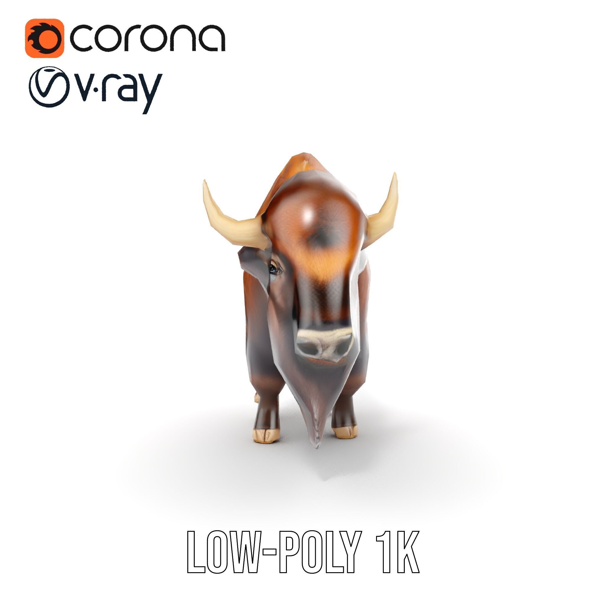 Majestic Bison D Model Pack for Wildlife Simulations Low-poly 3D model_22