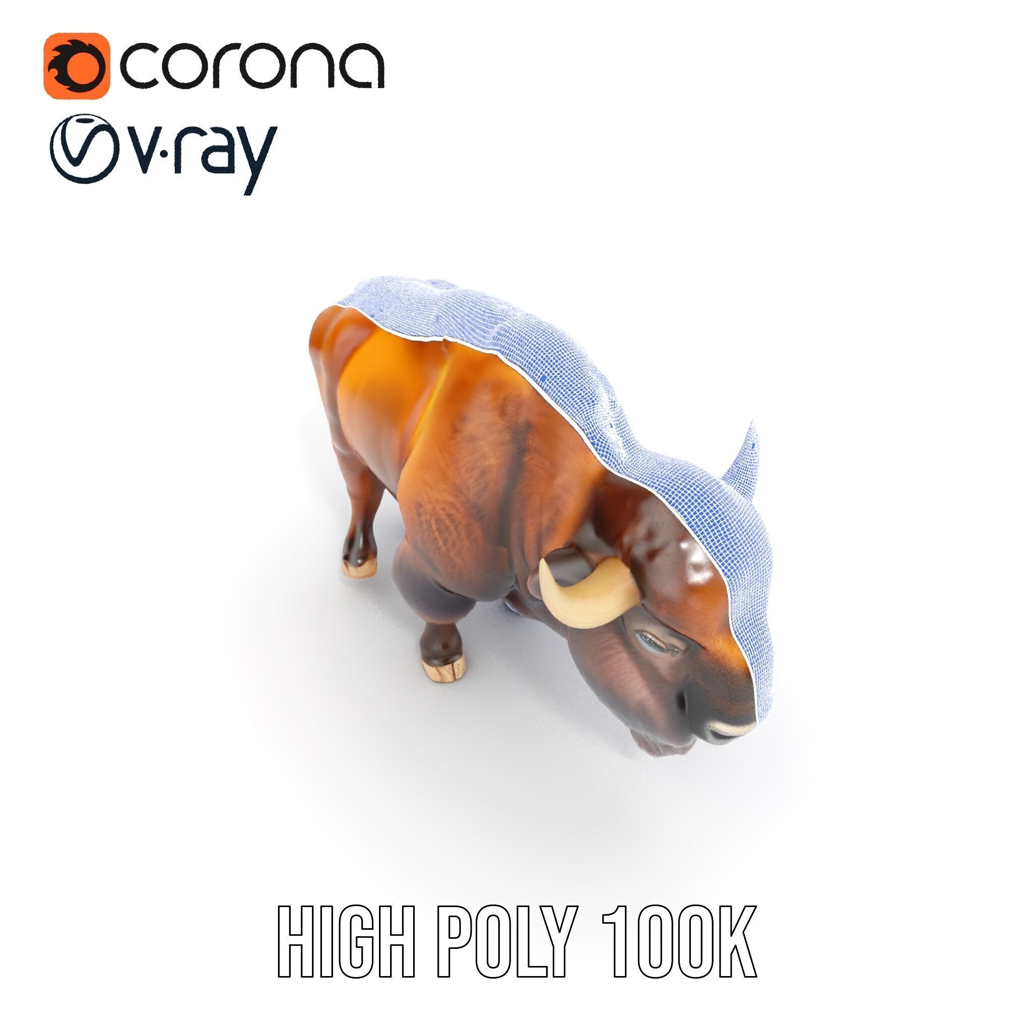 Majestic Bison D Model Pack for Wildlife Simulations Low-poly 3D model_33